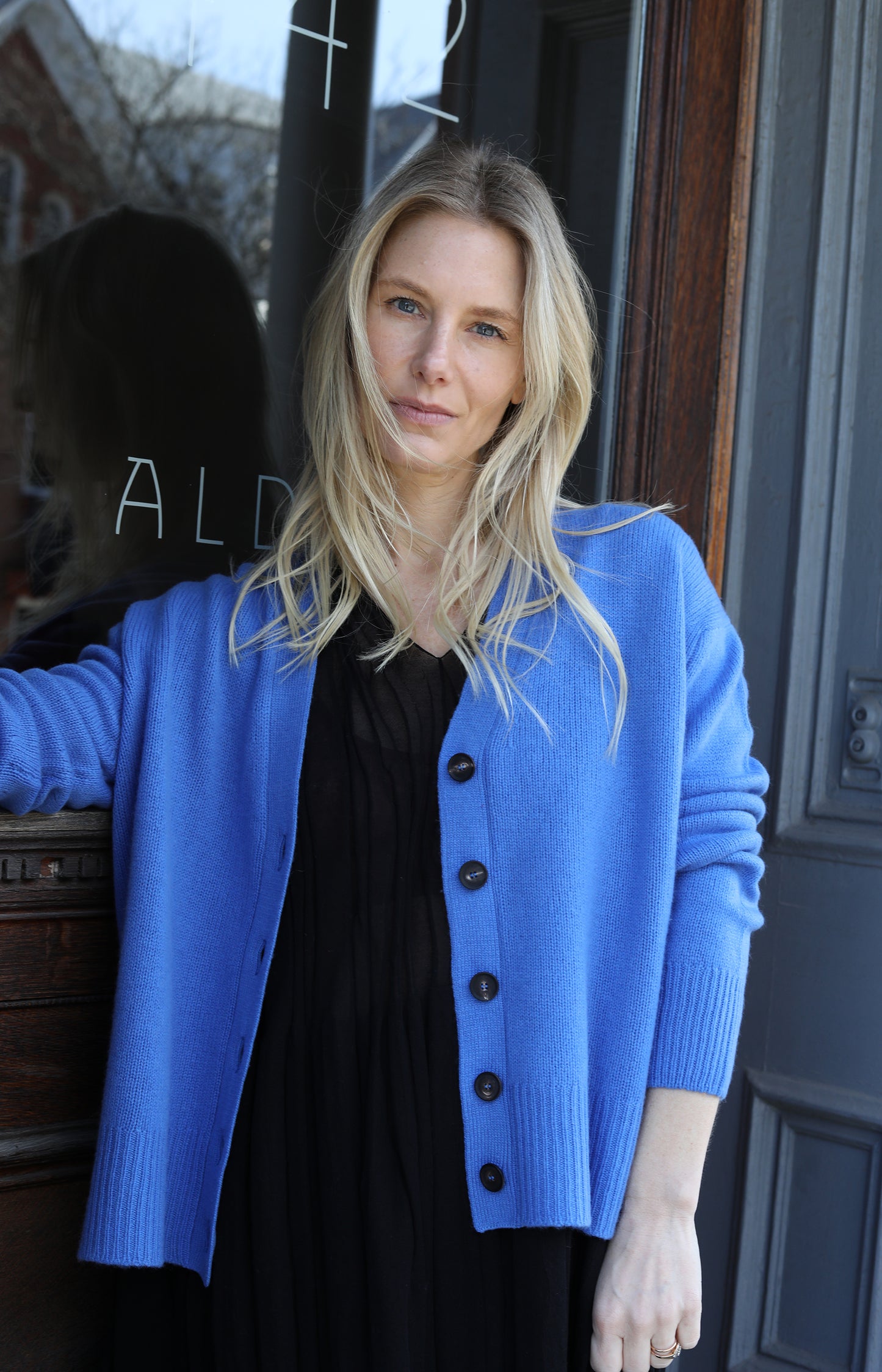 Blue Cashmere Cardigan