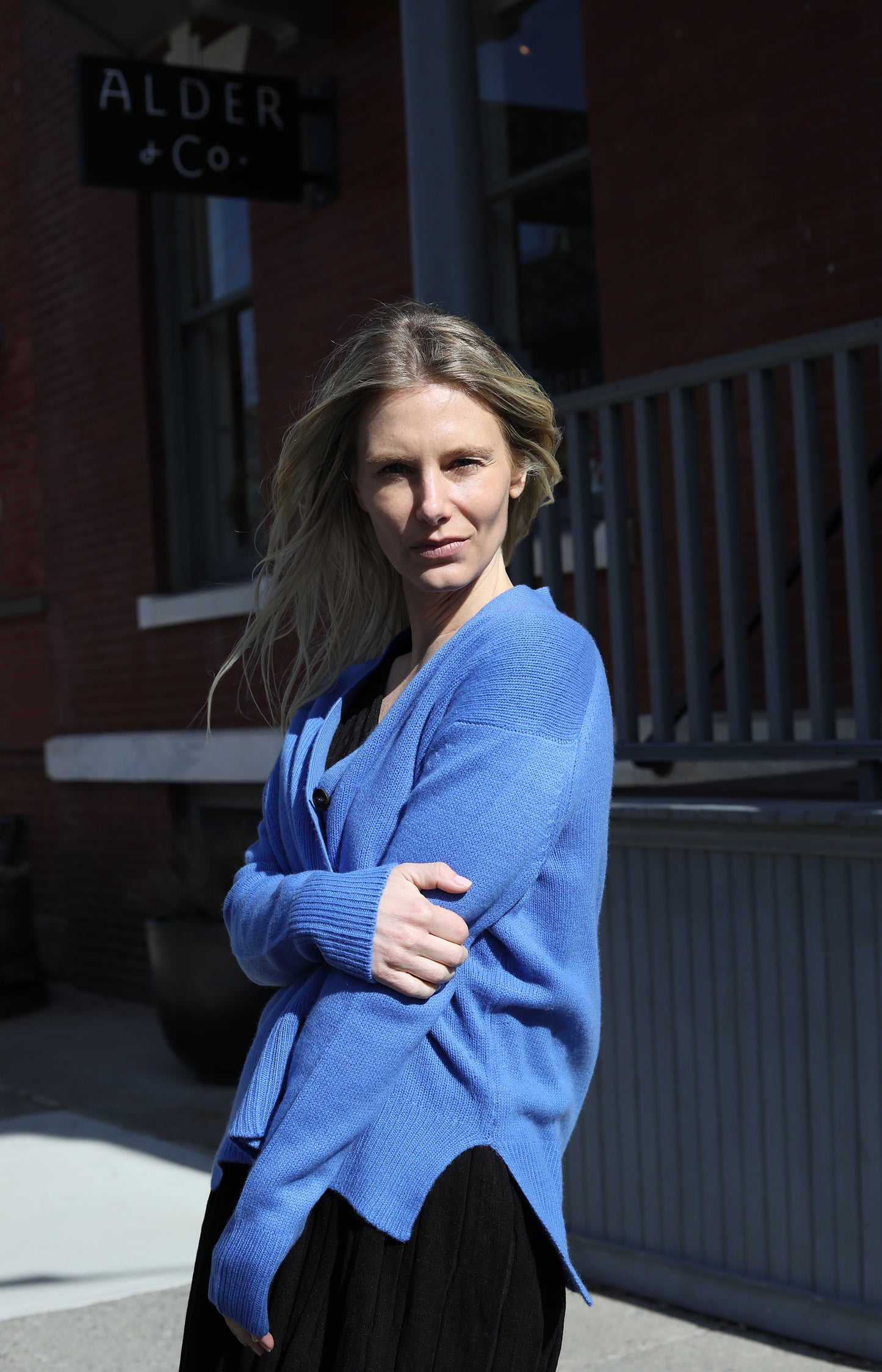 Blue Cashmere Cardigan