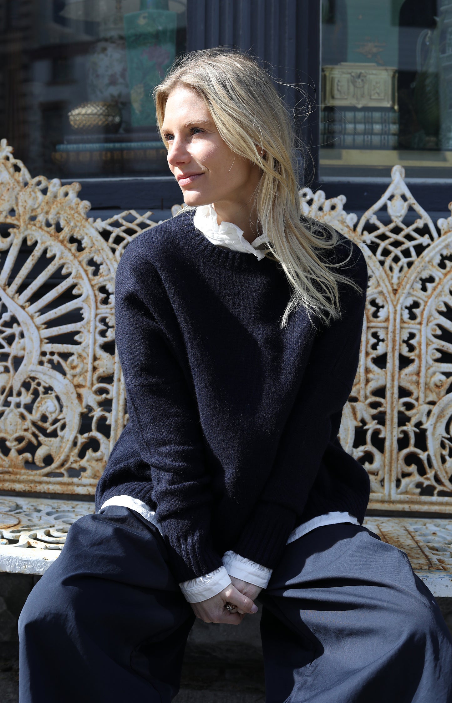 Navy Cashmere Pullover