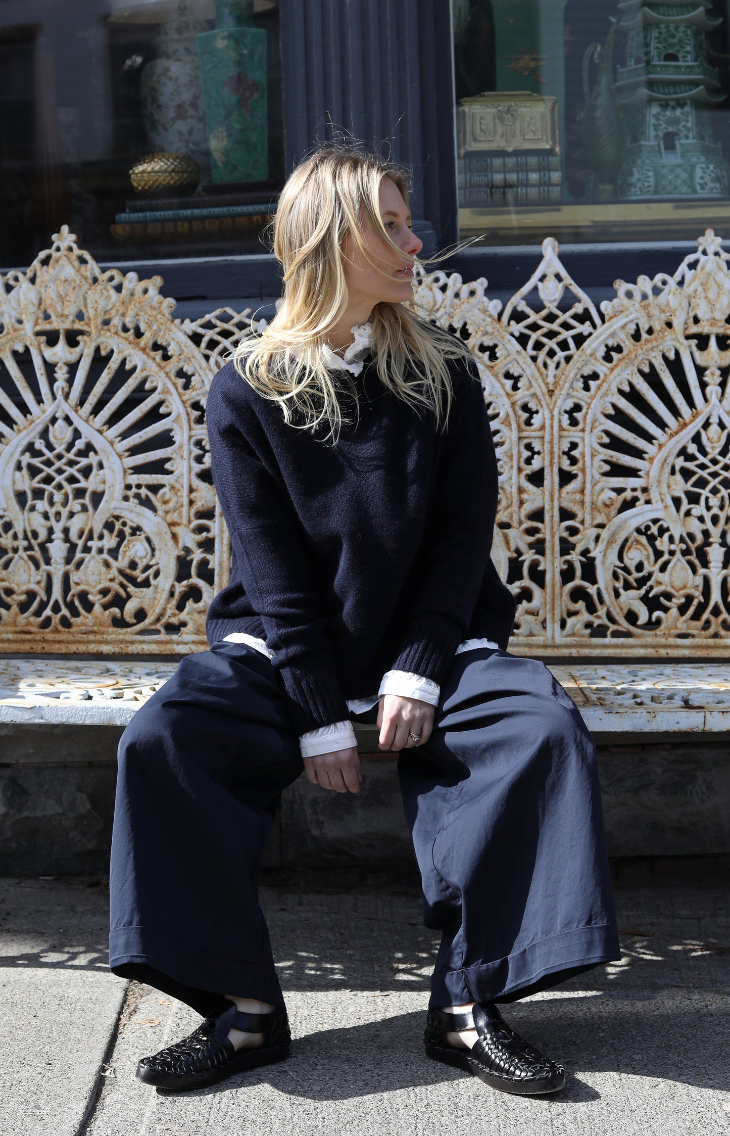 Navy Cashmere Pullover