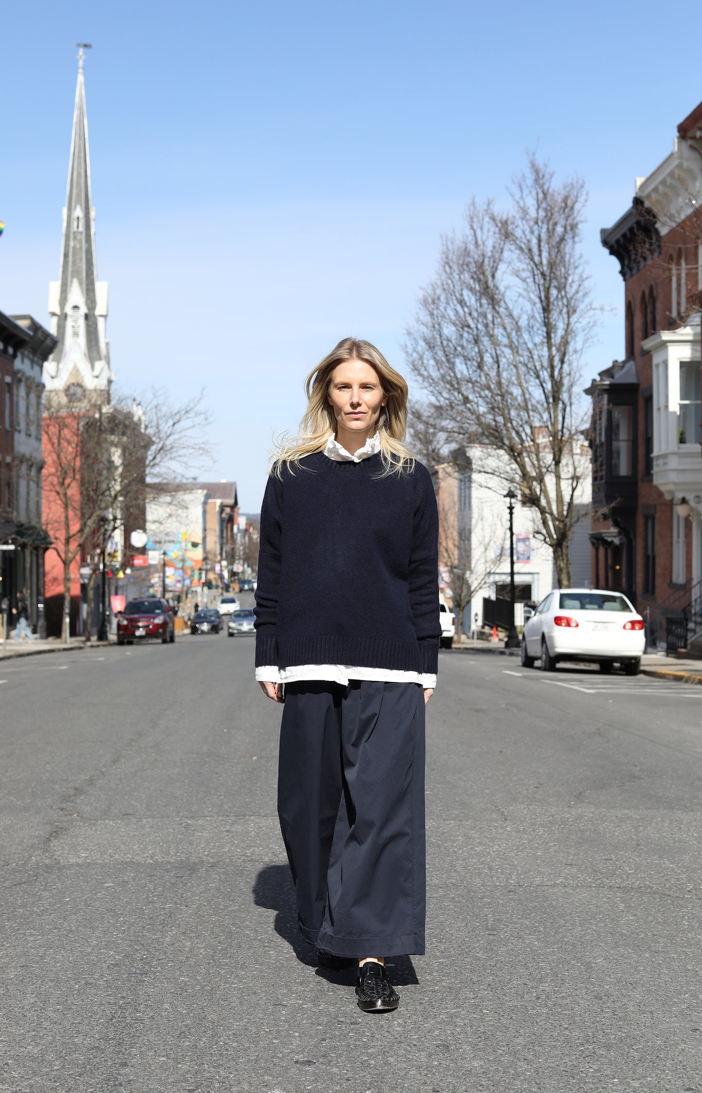 Navy Cashmere Pullover