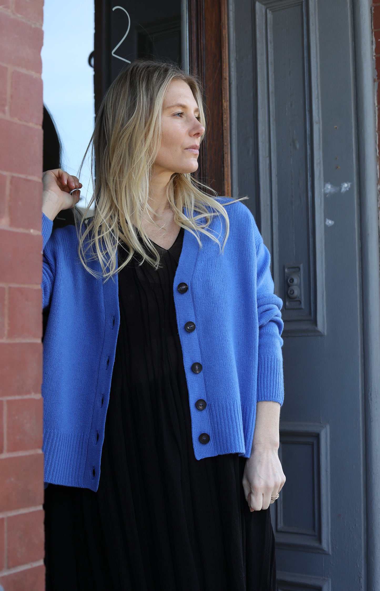 Blue Cashmere Cardigan