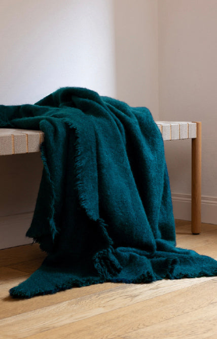 Petrol Blue Nomad Dense Boiled Pastures Throw