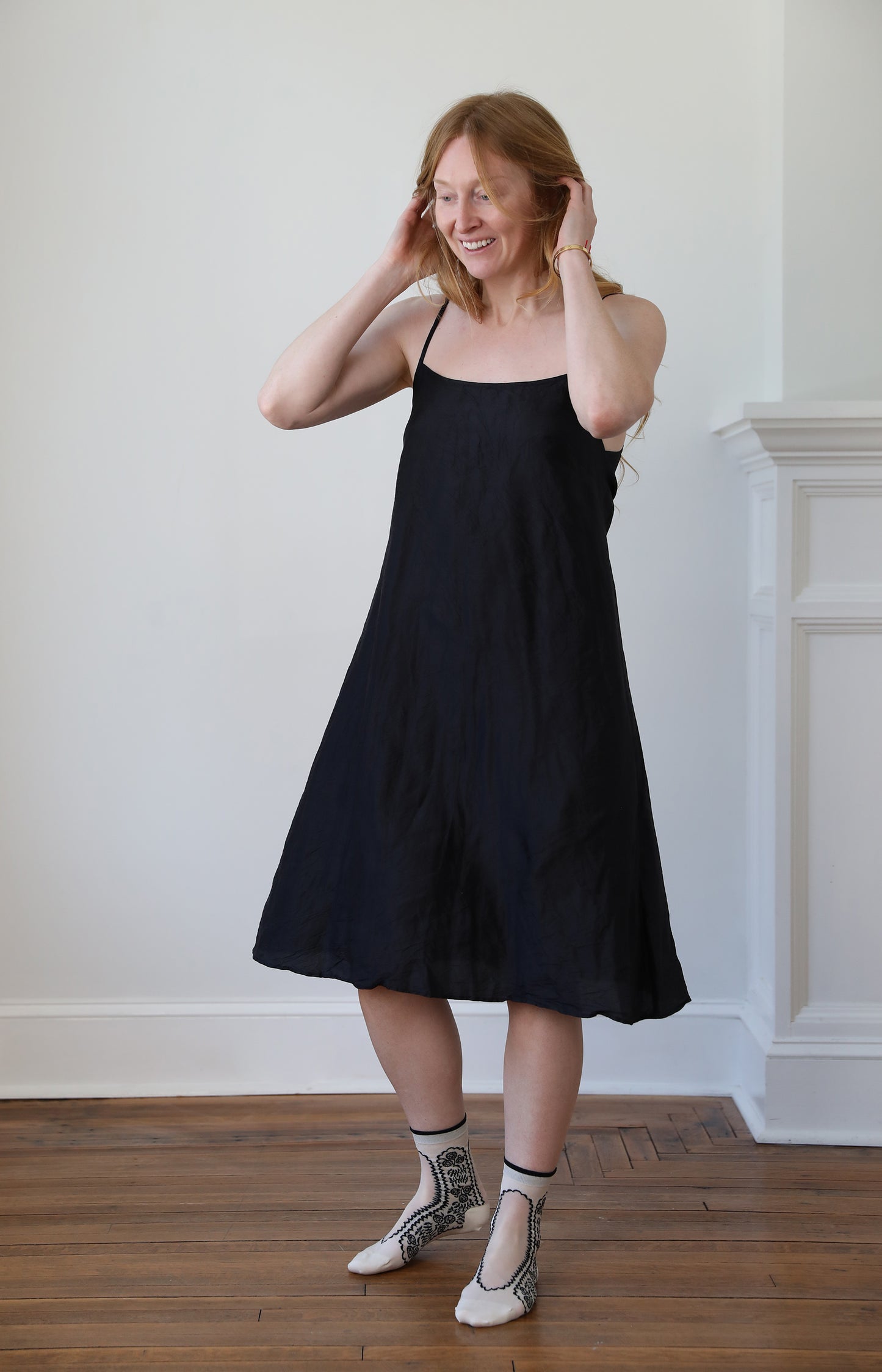 Black Silk Slip Dress