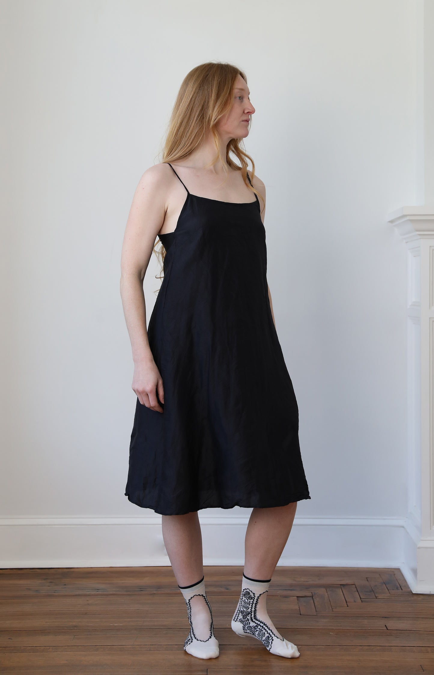 Black Silk Slip Dress