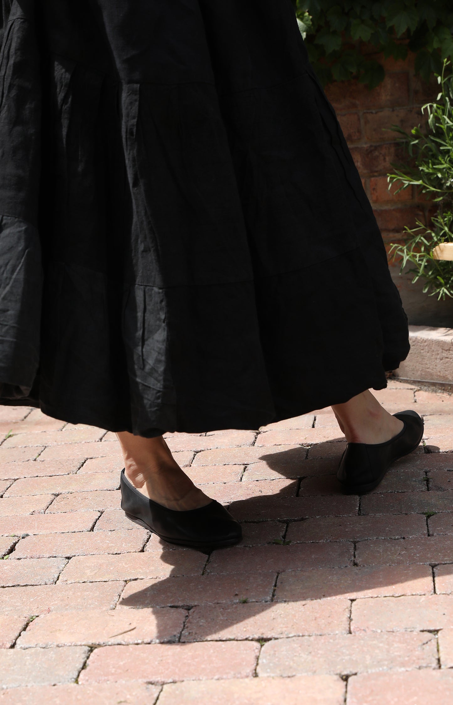 Black Leather Ballet Shoes