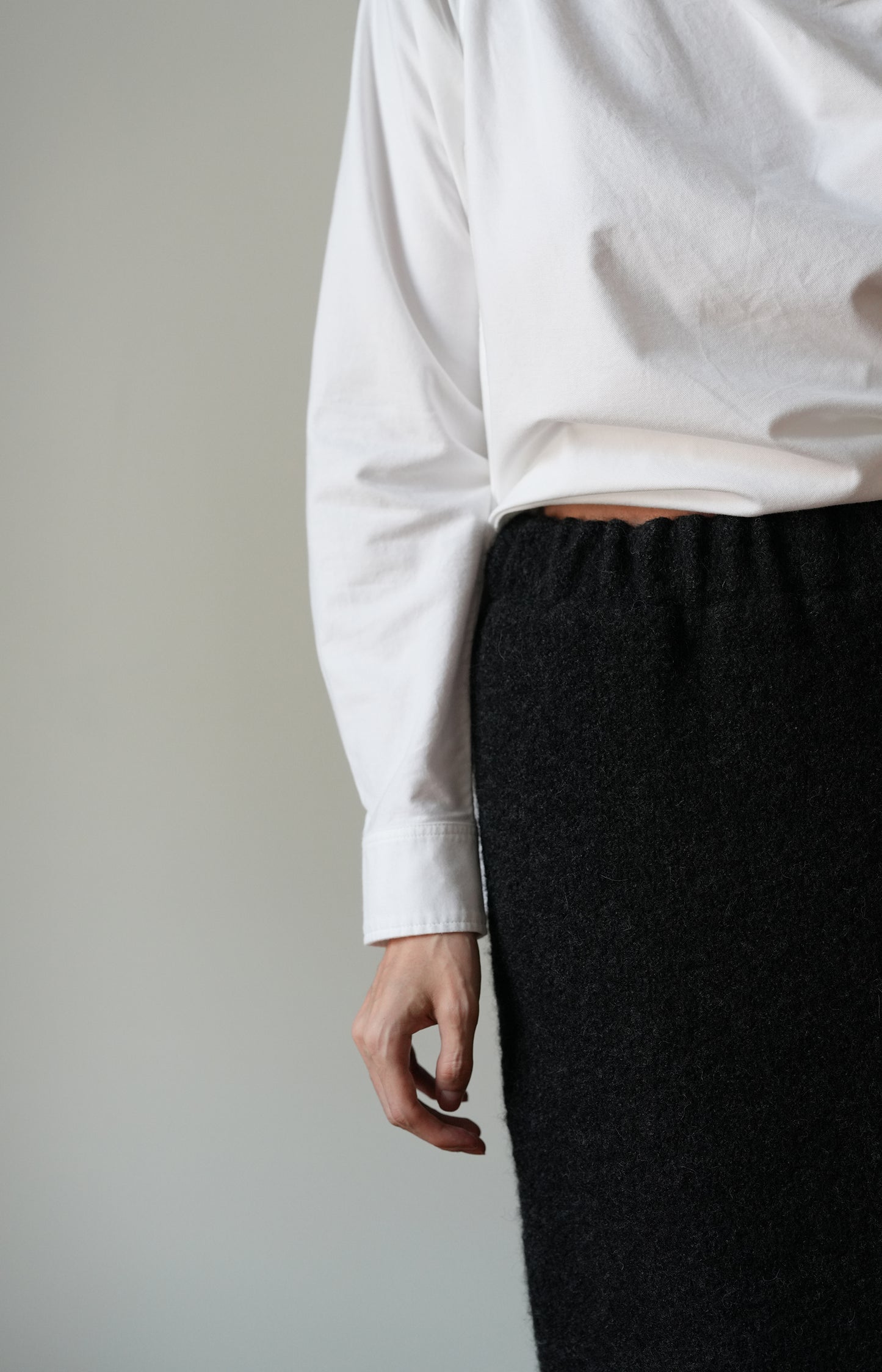 Charcoal Grey Wool Skirt