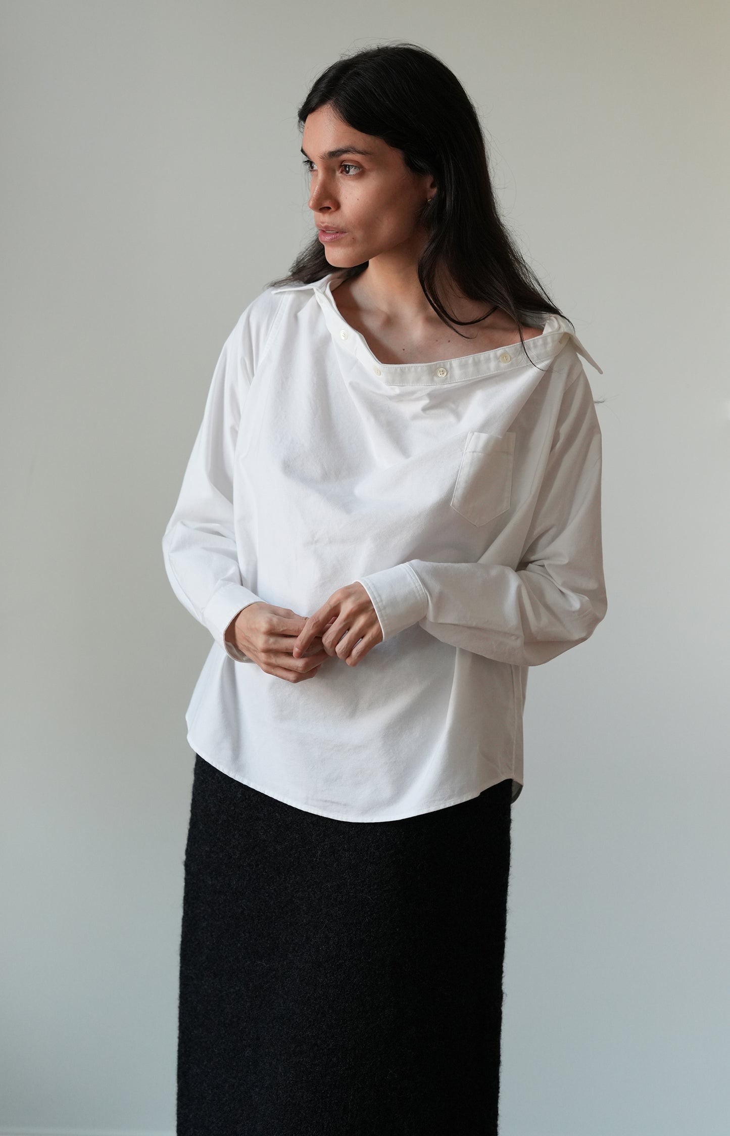 White Cotton Button Shirt