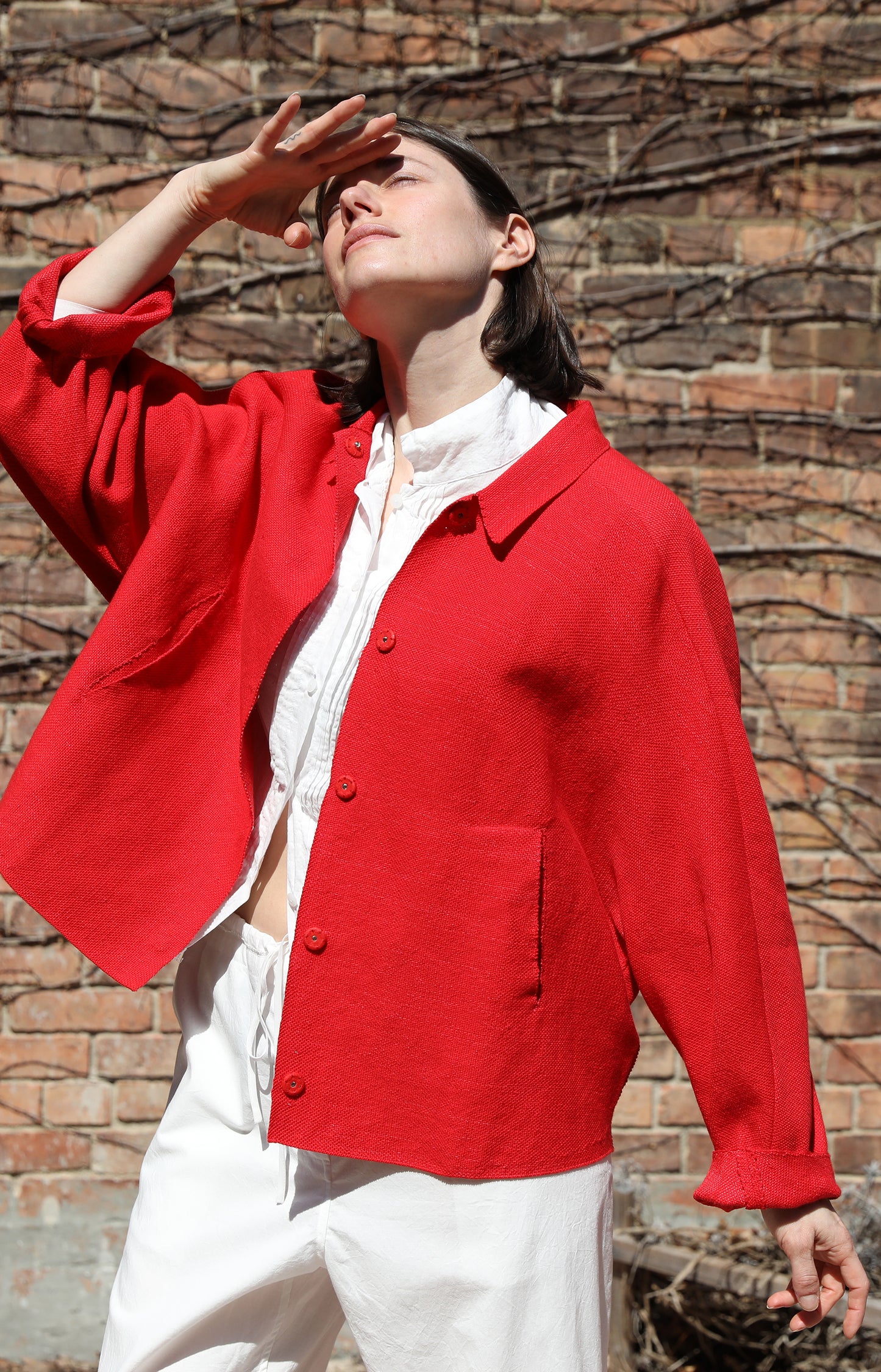 Red Choosing Shirt Jacket