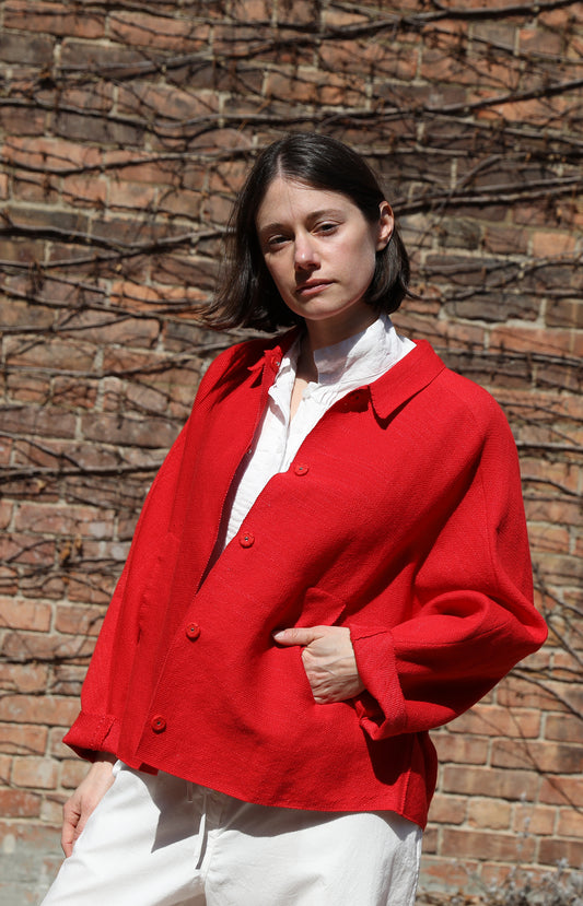 Red Choosing Shirt Jacket
