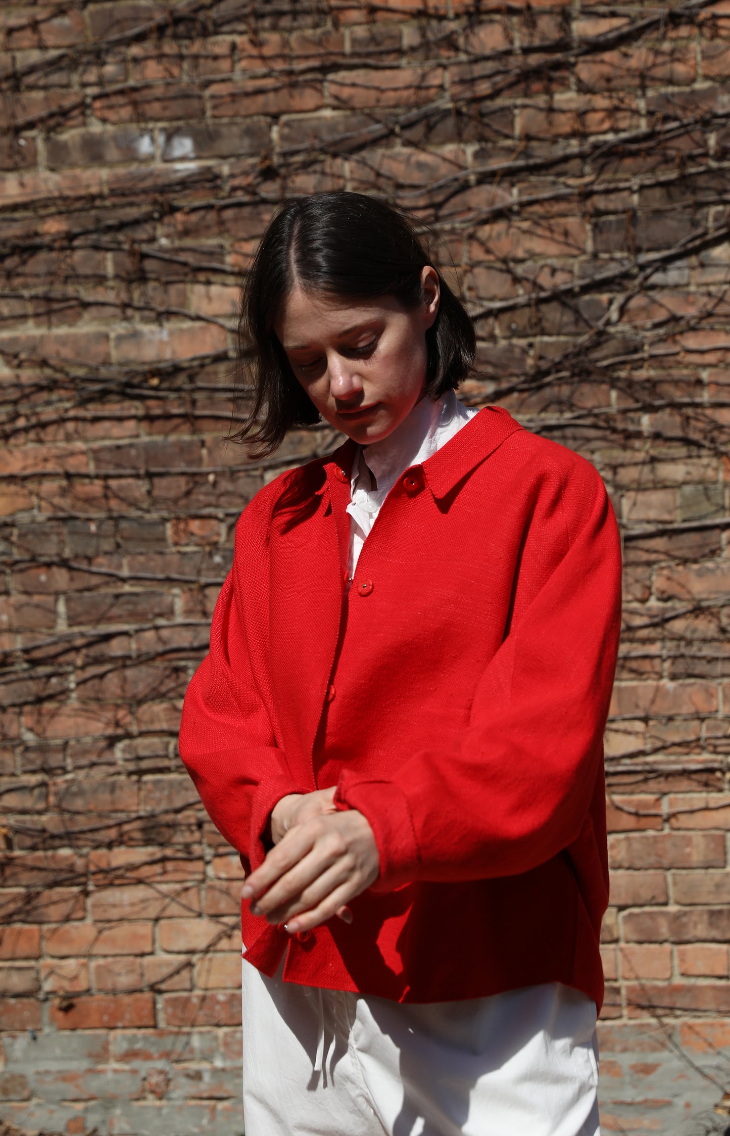 Red Choosing Shirt Jacket
