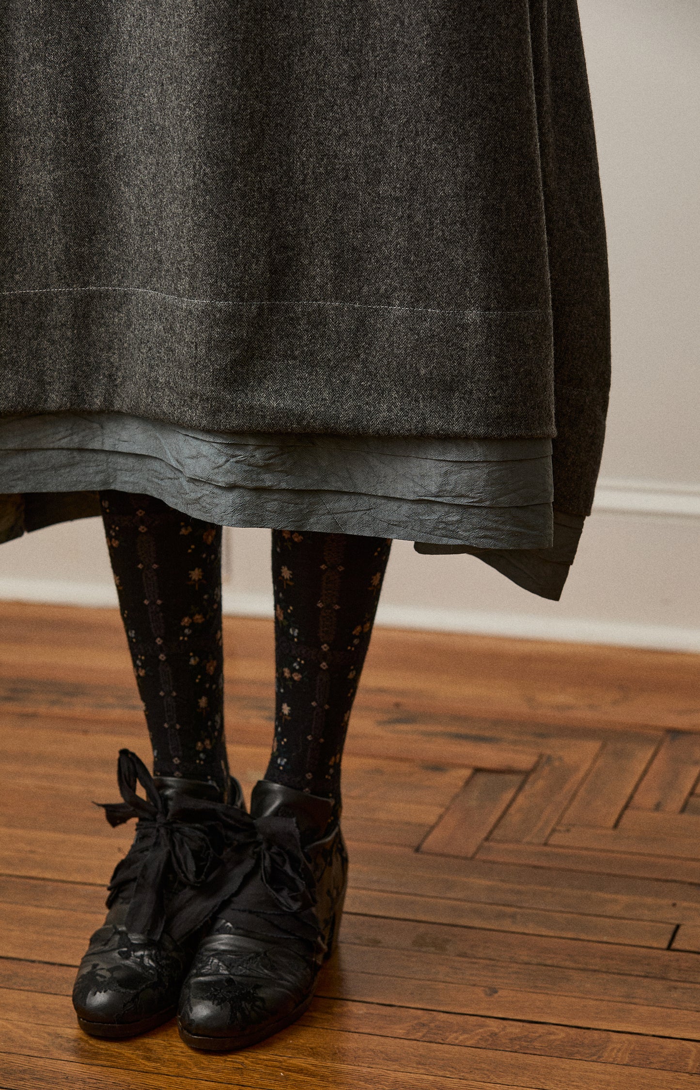 Grey Wool Flannel Loddy Dress