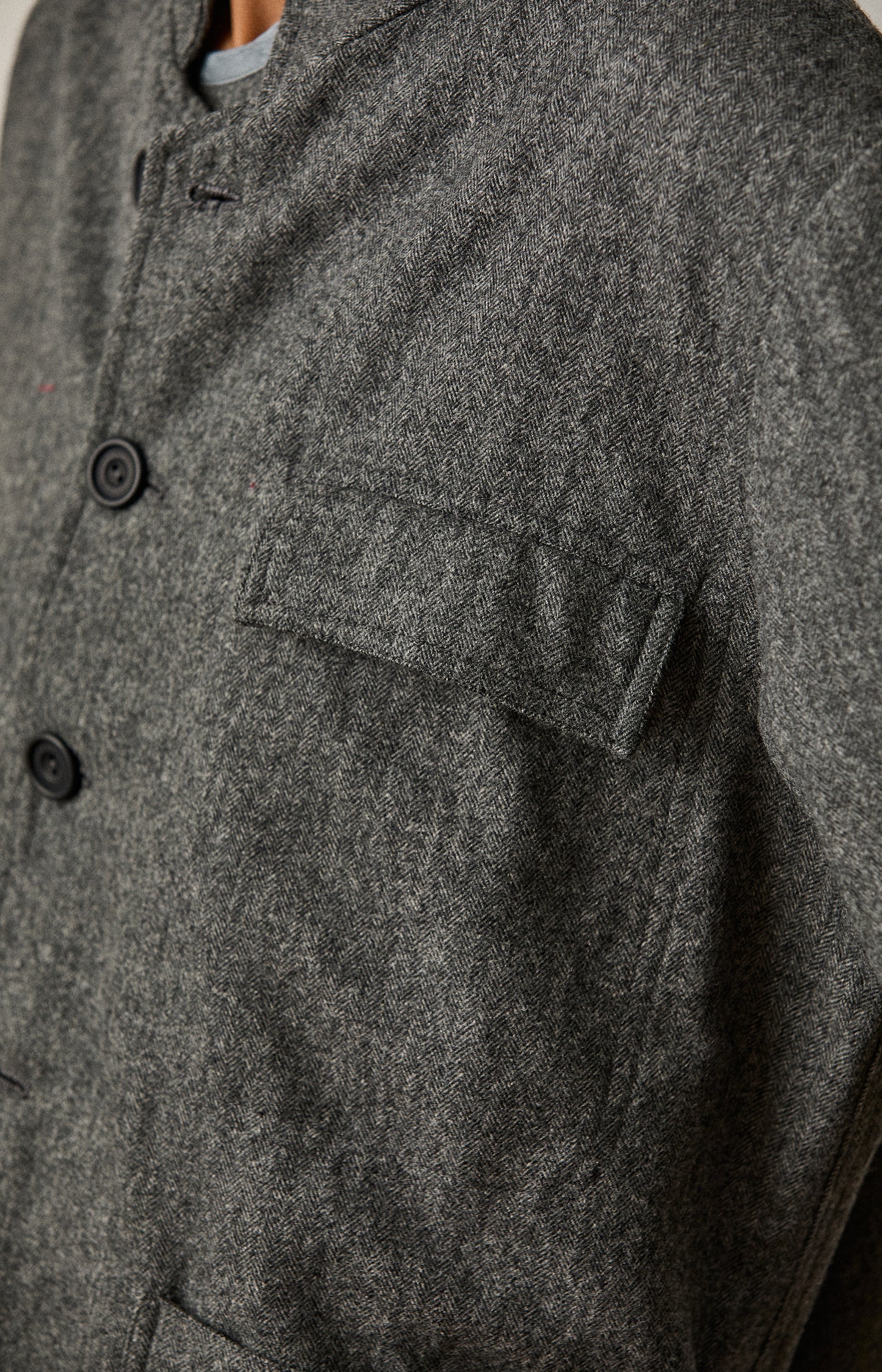 Grey Wool Flannel Work Jacket