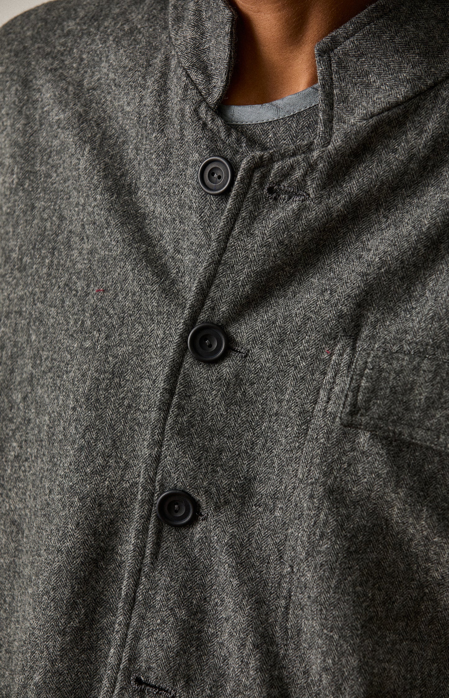 Grey Wool Flannel Work Jacket