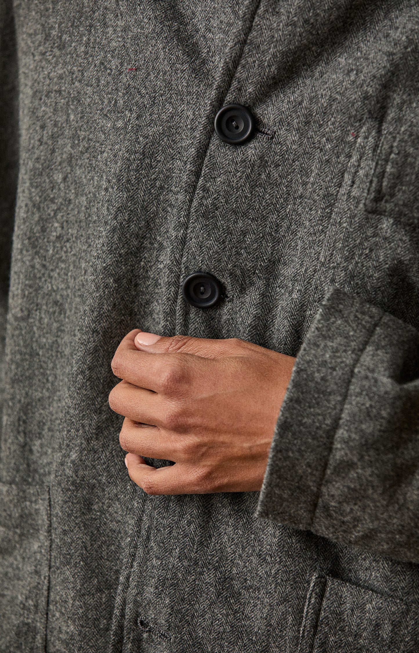 Grey Wool Flannel Work Jacket