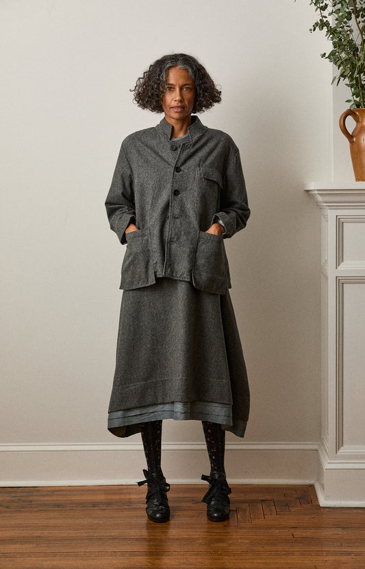 Grey Wool Flannel Work Jacket