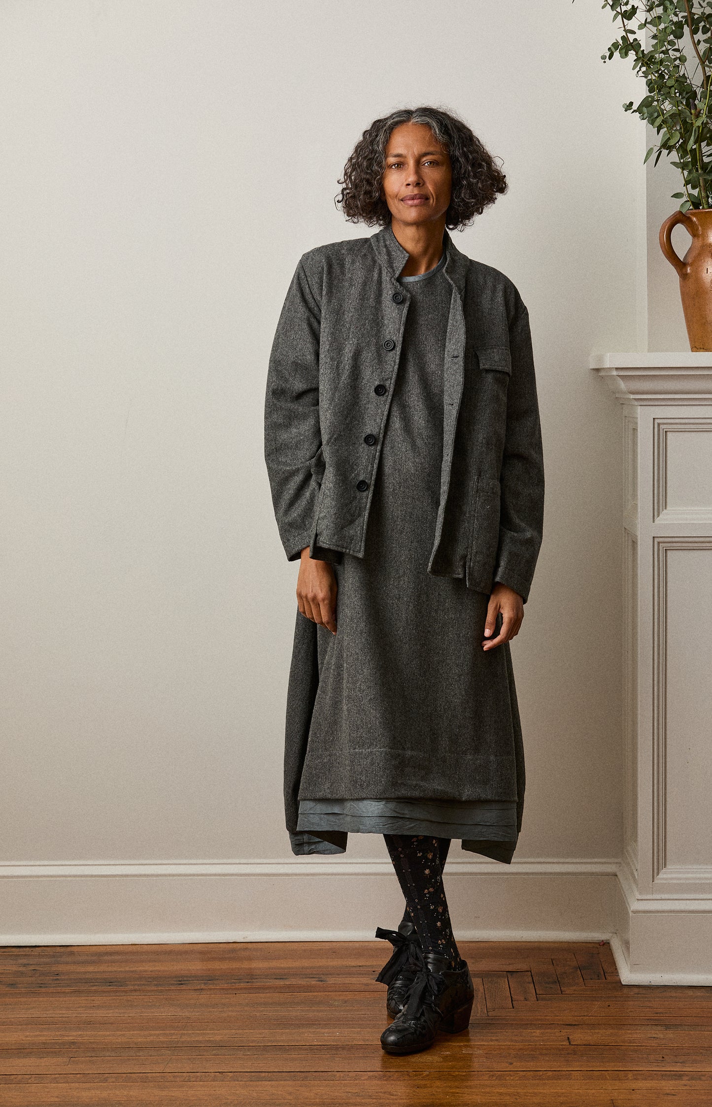 Grey Wool Flannel Work Jacket