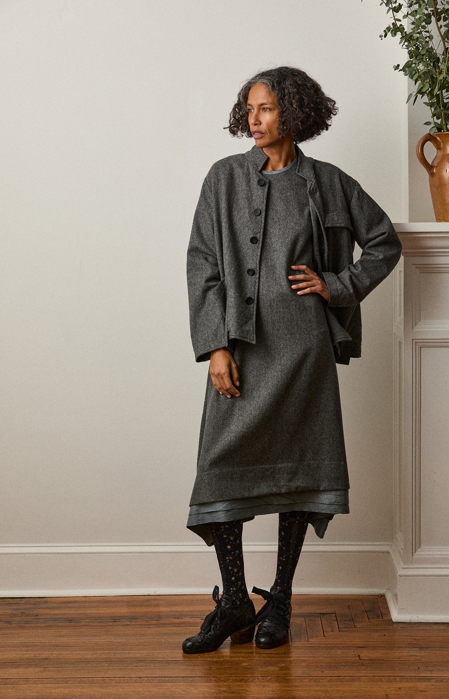 Grey Wool Flannel Work Jacket