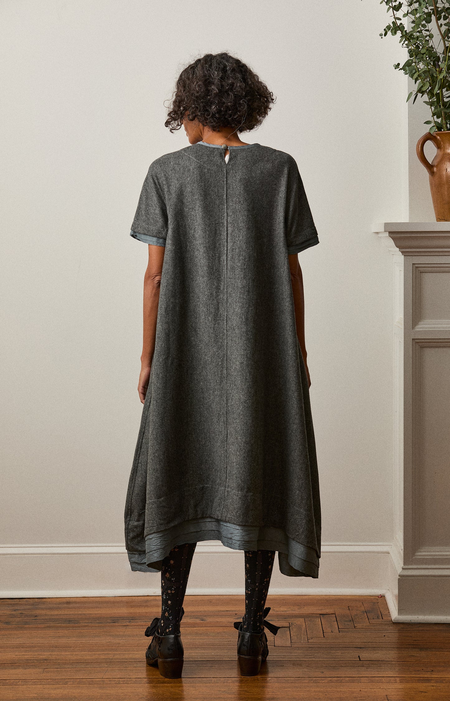 Grey Wool Flannel Loddy Dress