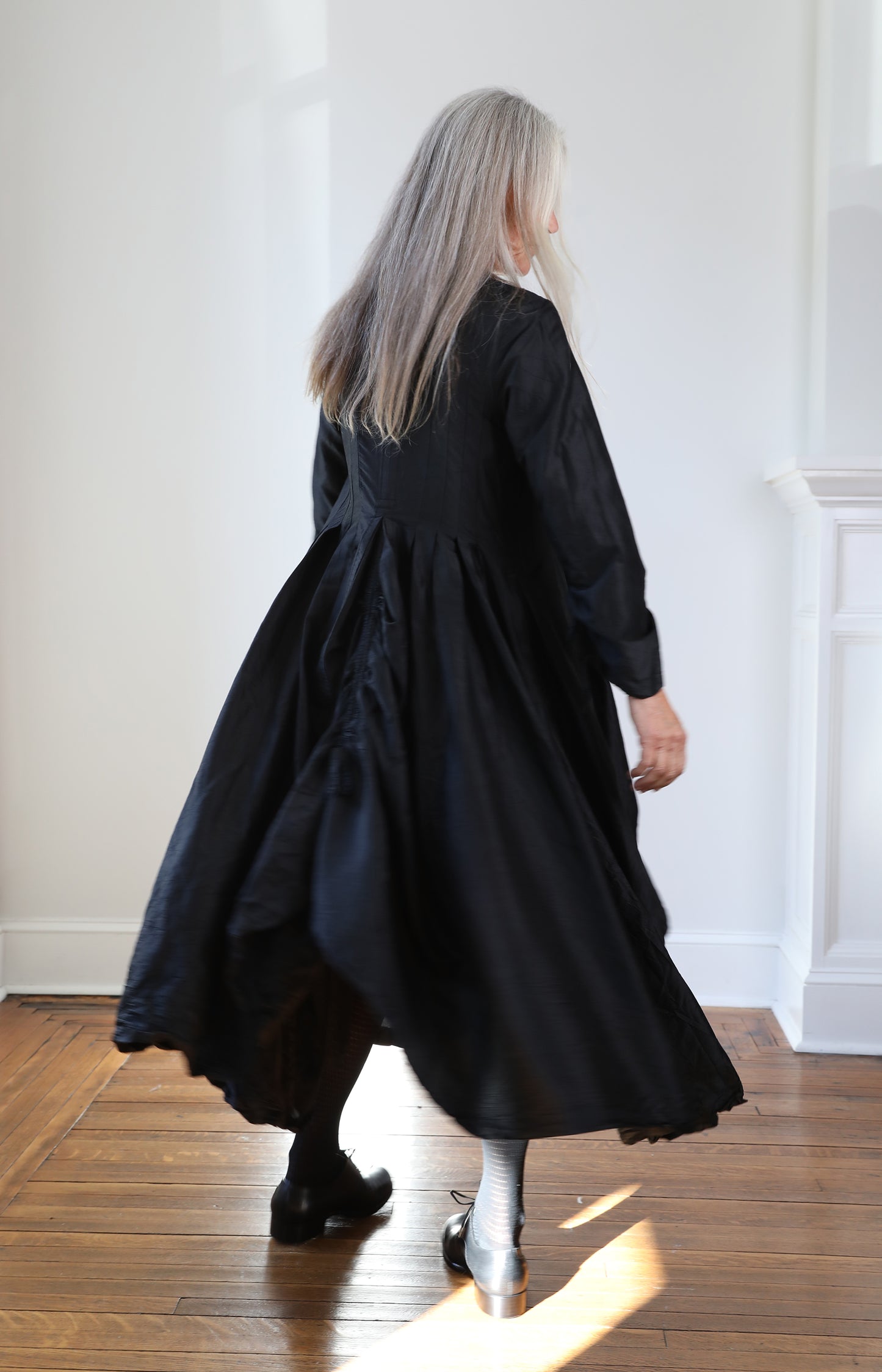 Black Silk Elena Dress