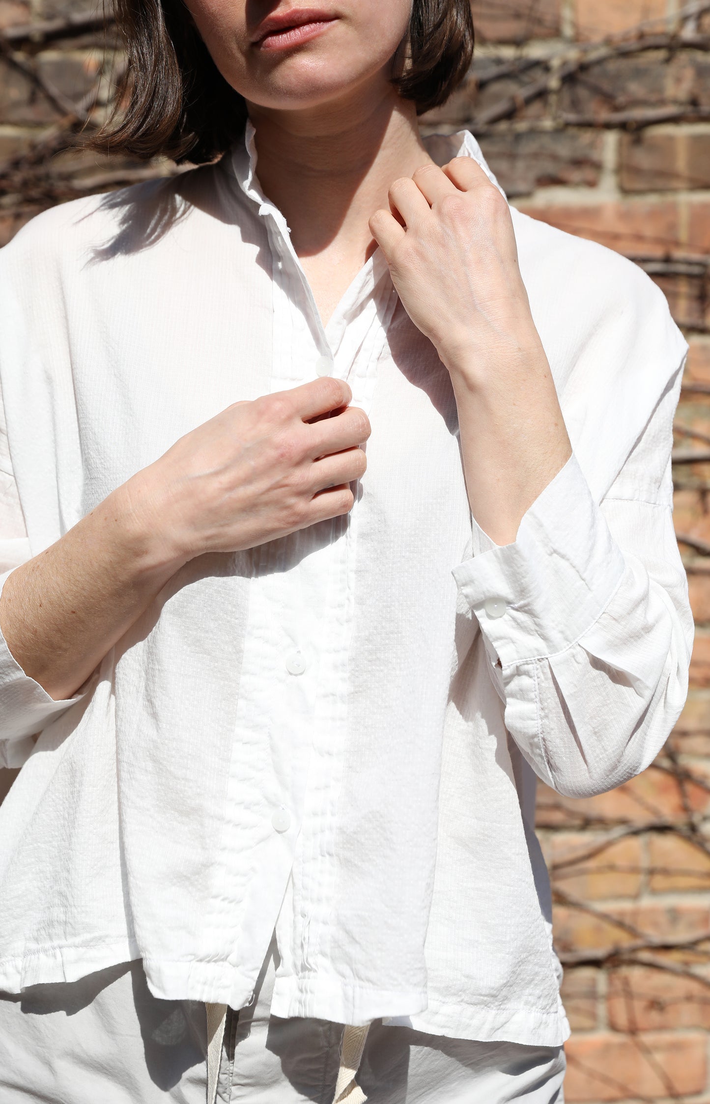White Cotton Square Top