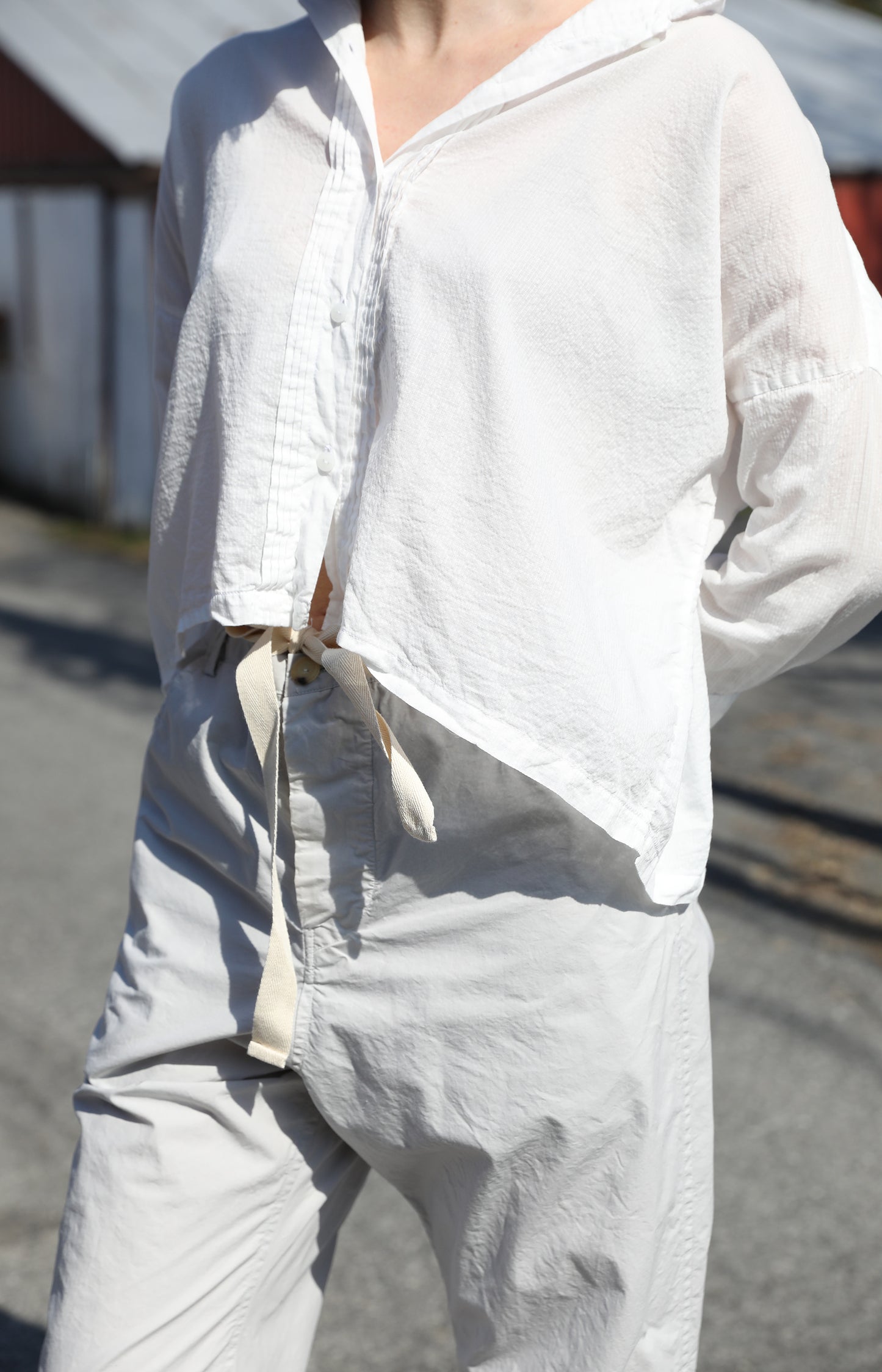 White Cotton Square Top