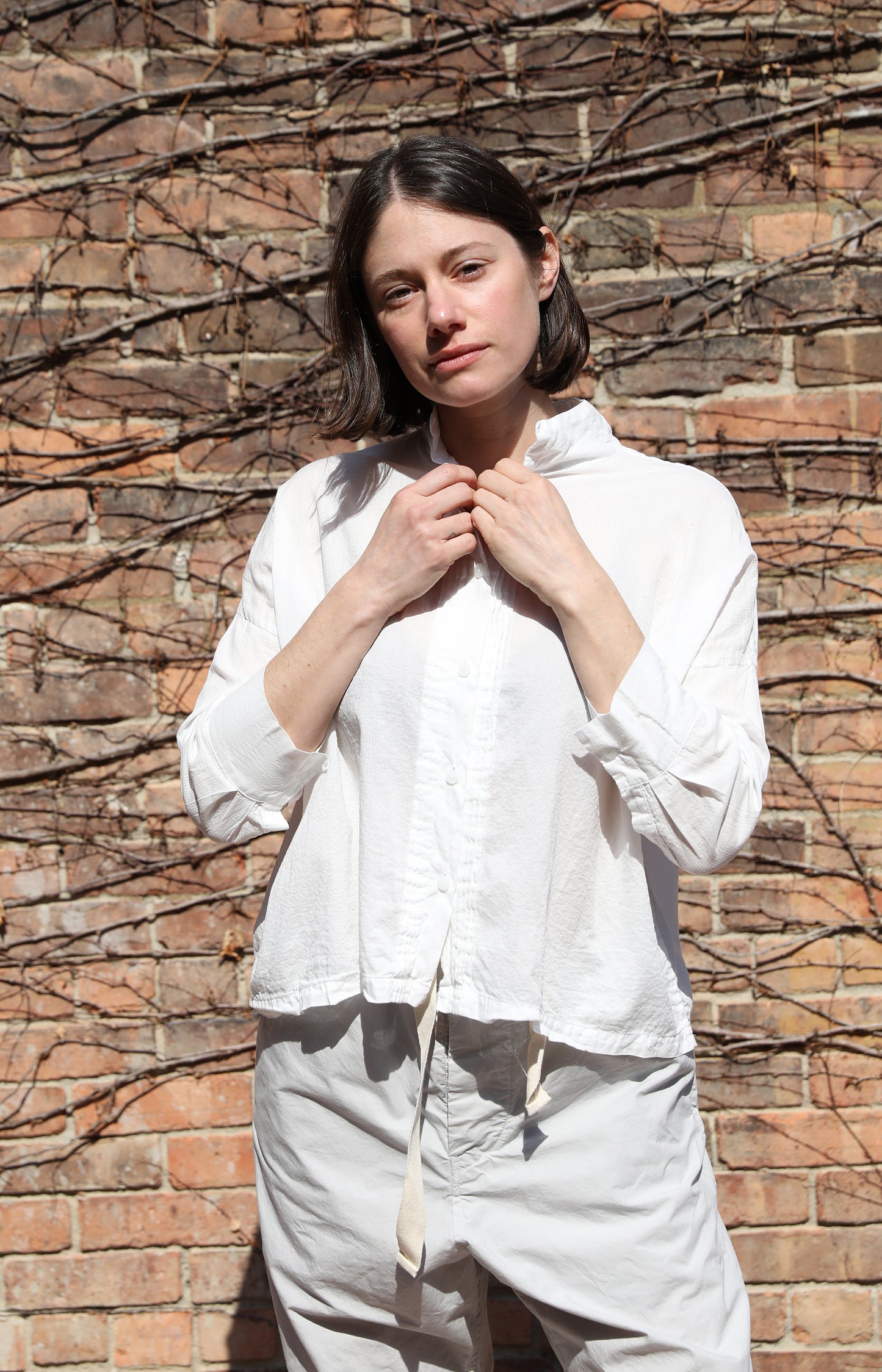 White Cotton Square Top