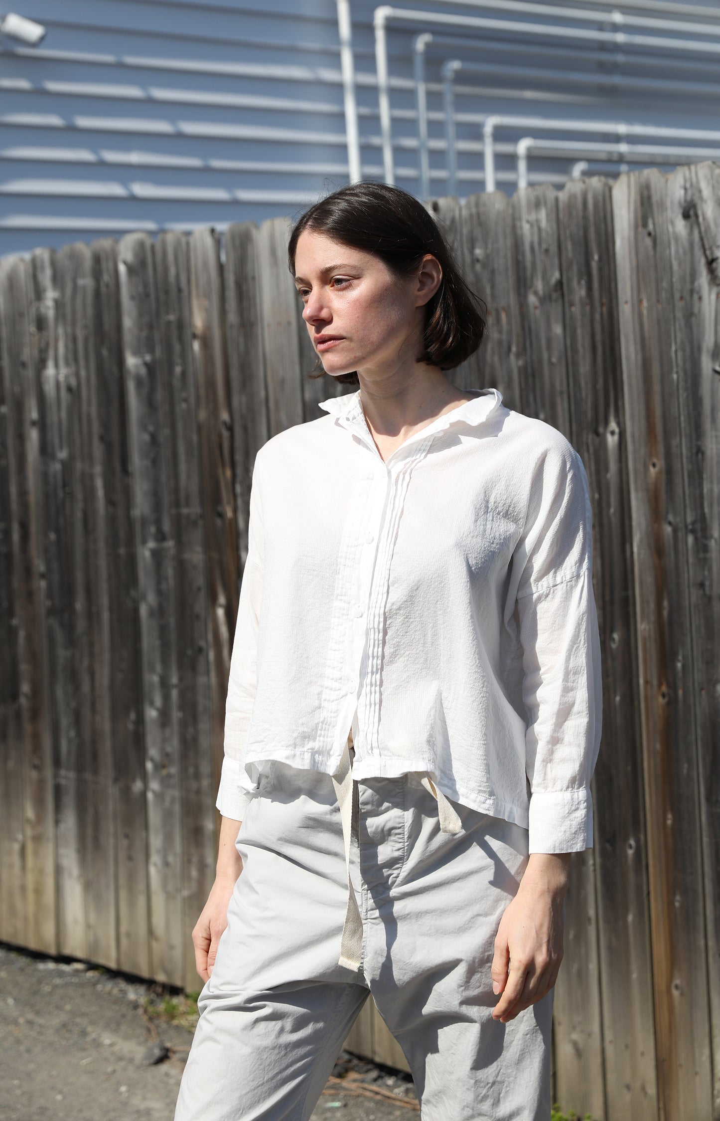 White Cotton Square Top