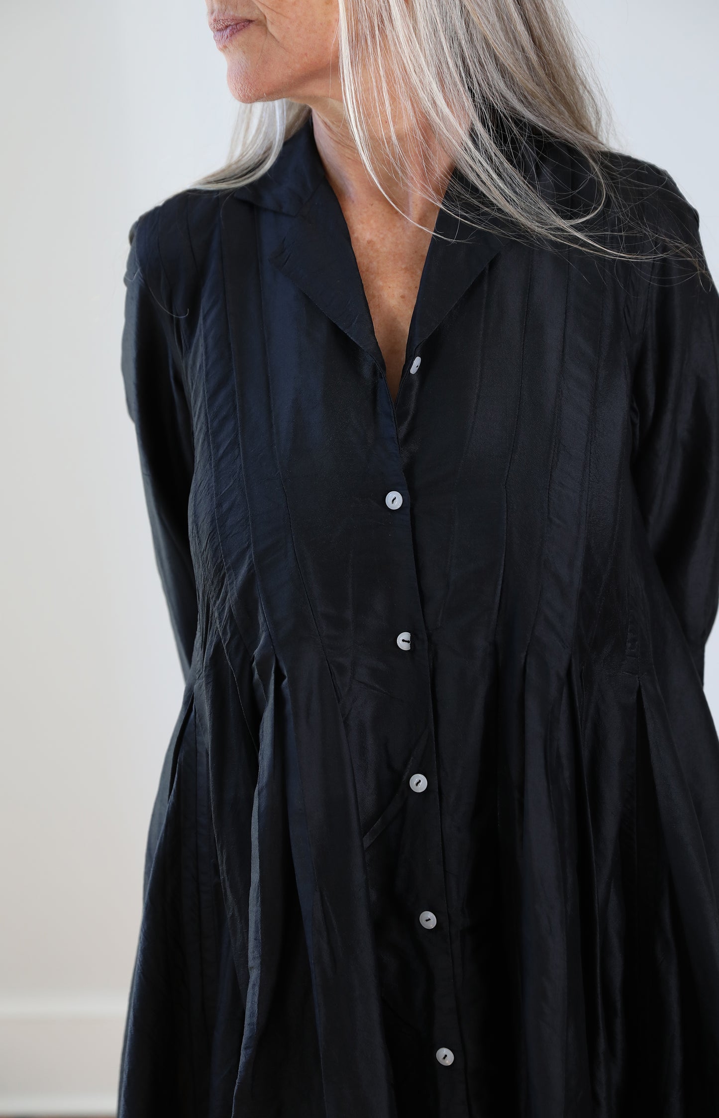 Black Silk Elena Dress