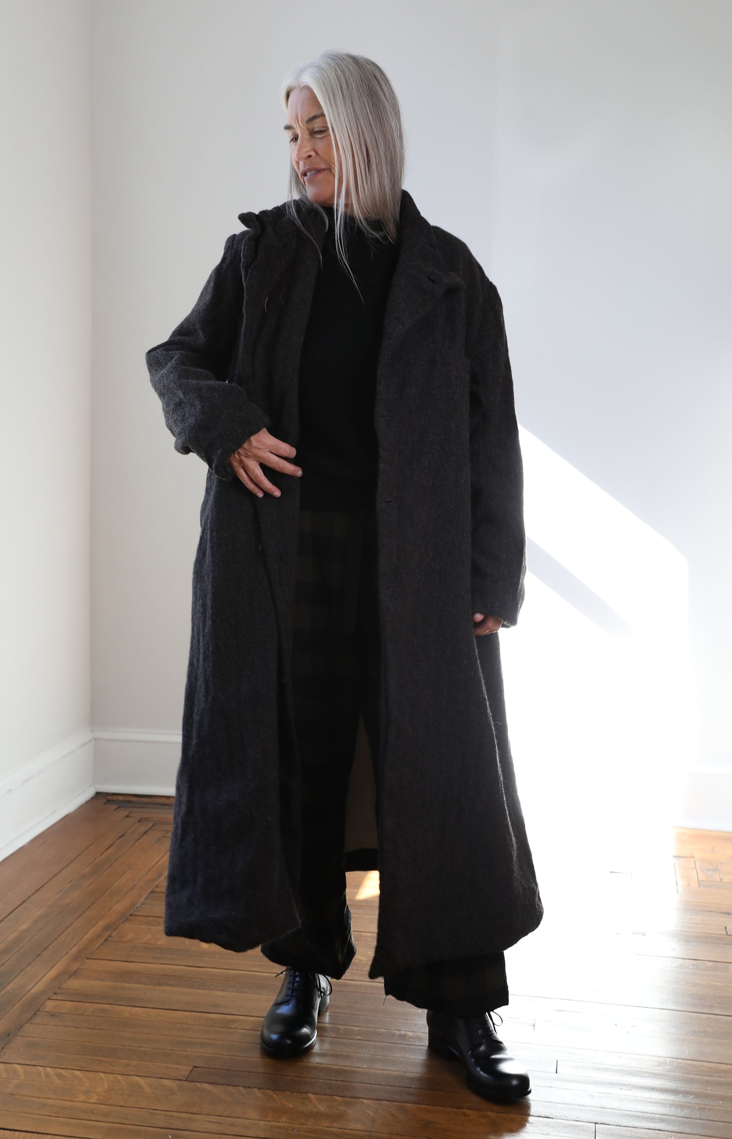 Herringbone Tweed Forest Coat