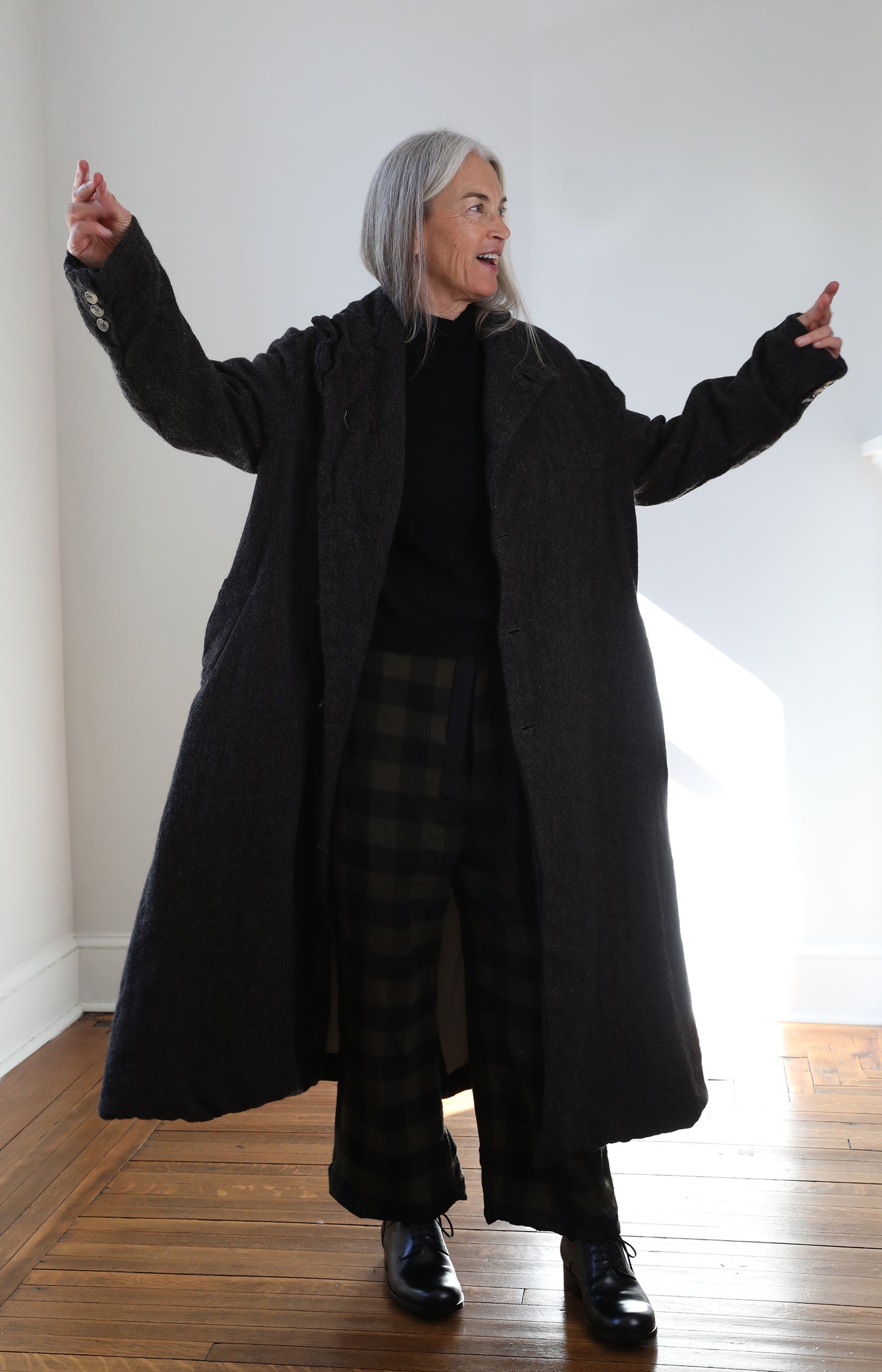 Herringbone Tweed Forest Coat