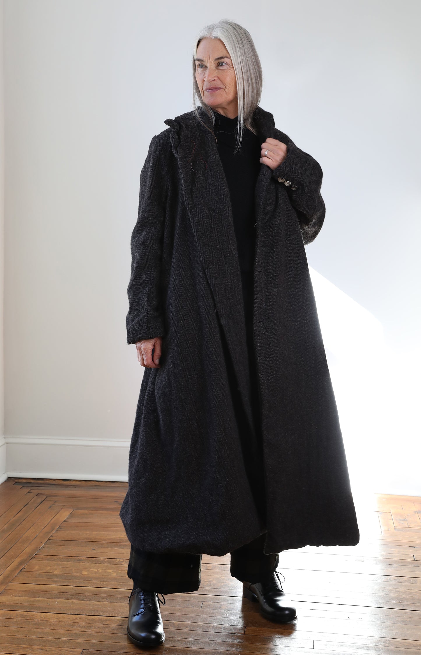 Herringbone Tweed Forest Coat