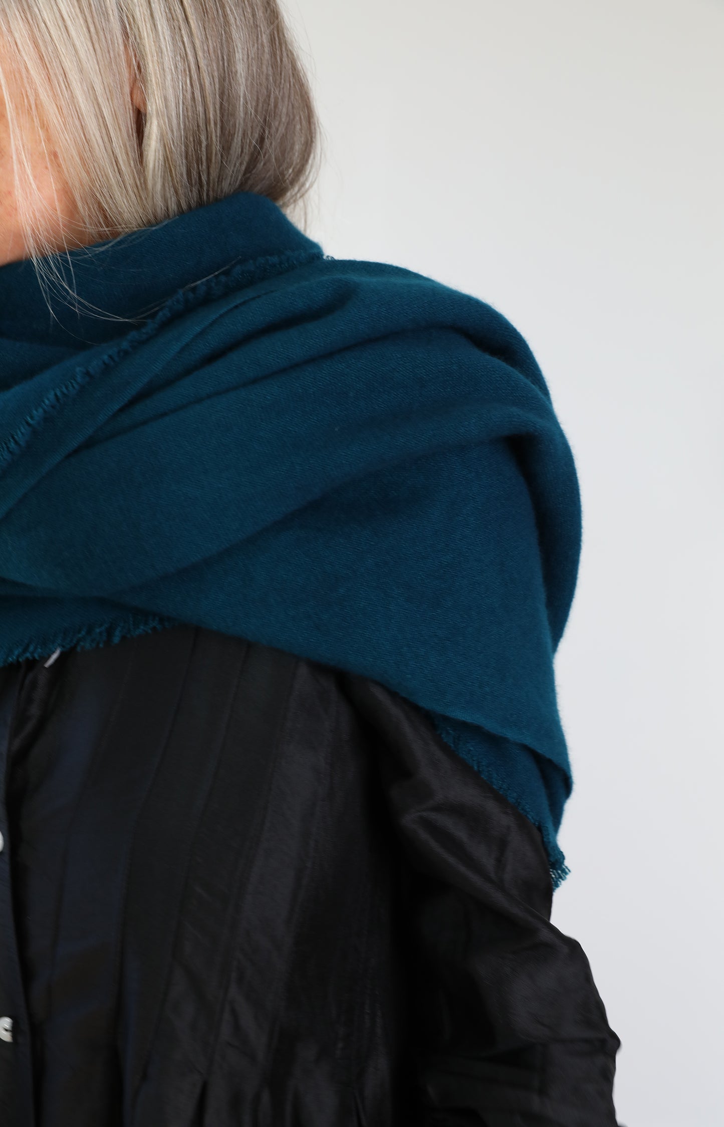 Teal Cashmere Square Scarf