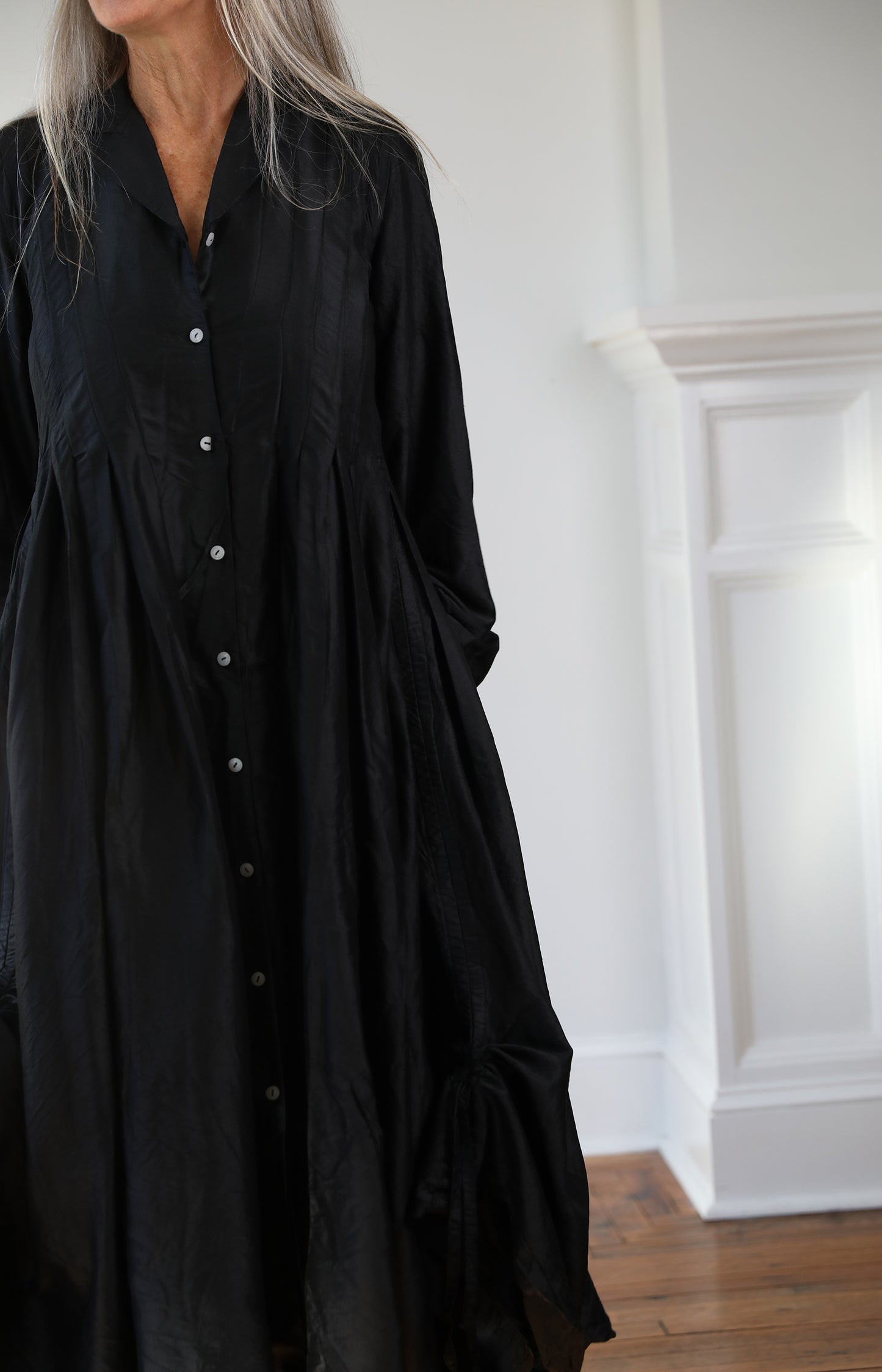 Black Silk Elena Dress