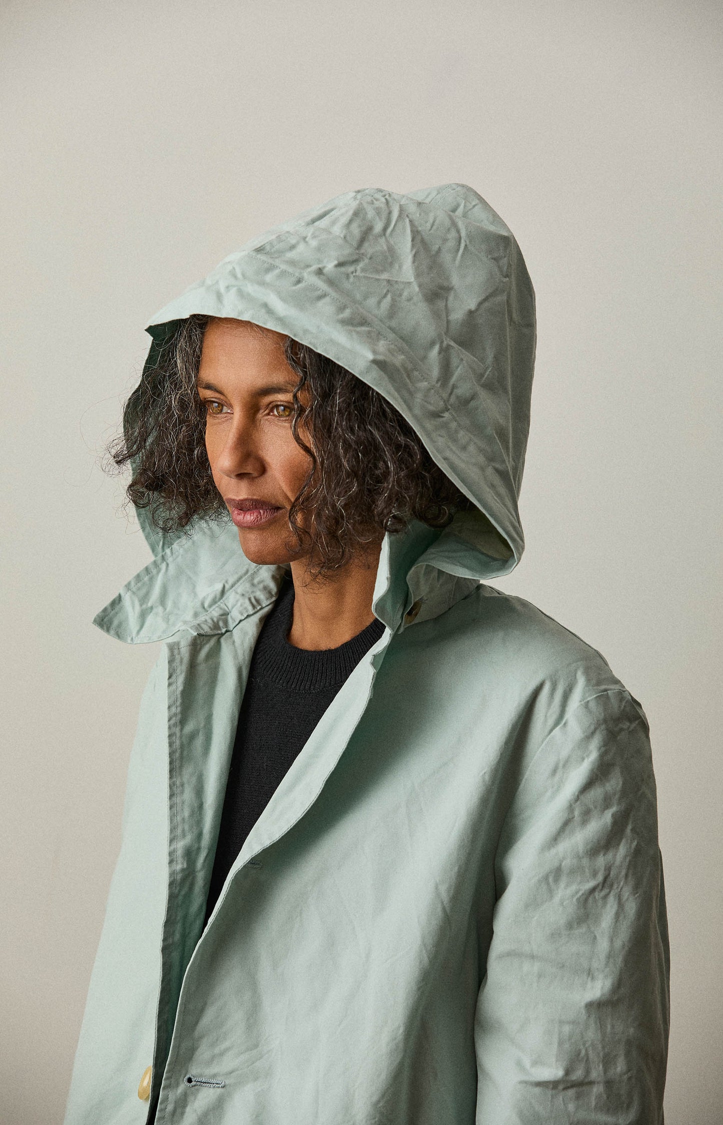 Waxed Cotton Aqua Rain Coat