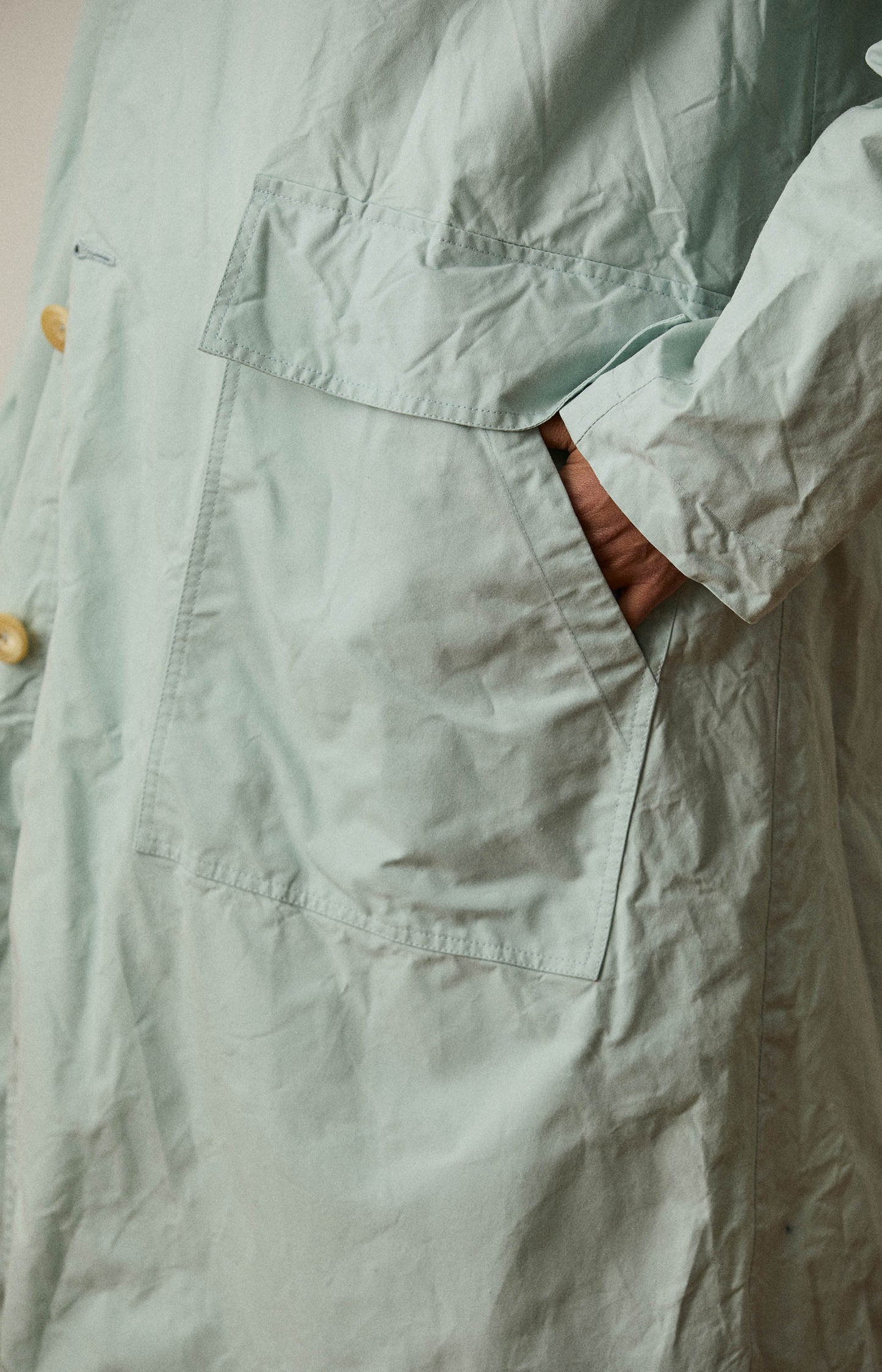 Waxed Cotton Aqua Rain Coat