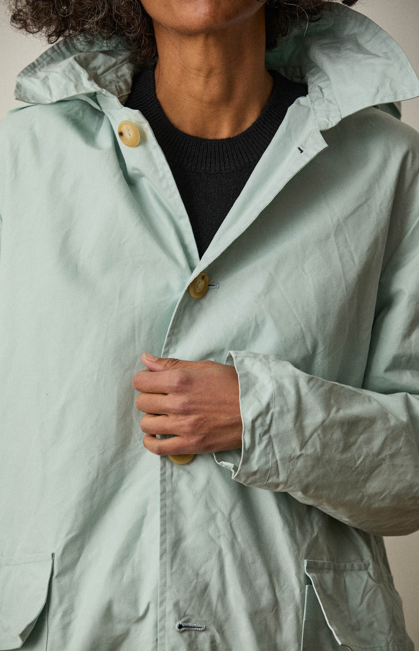 Waxed Cotton Aqua Rain Coat