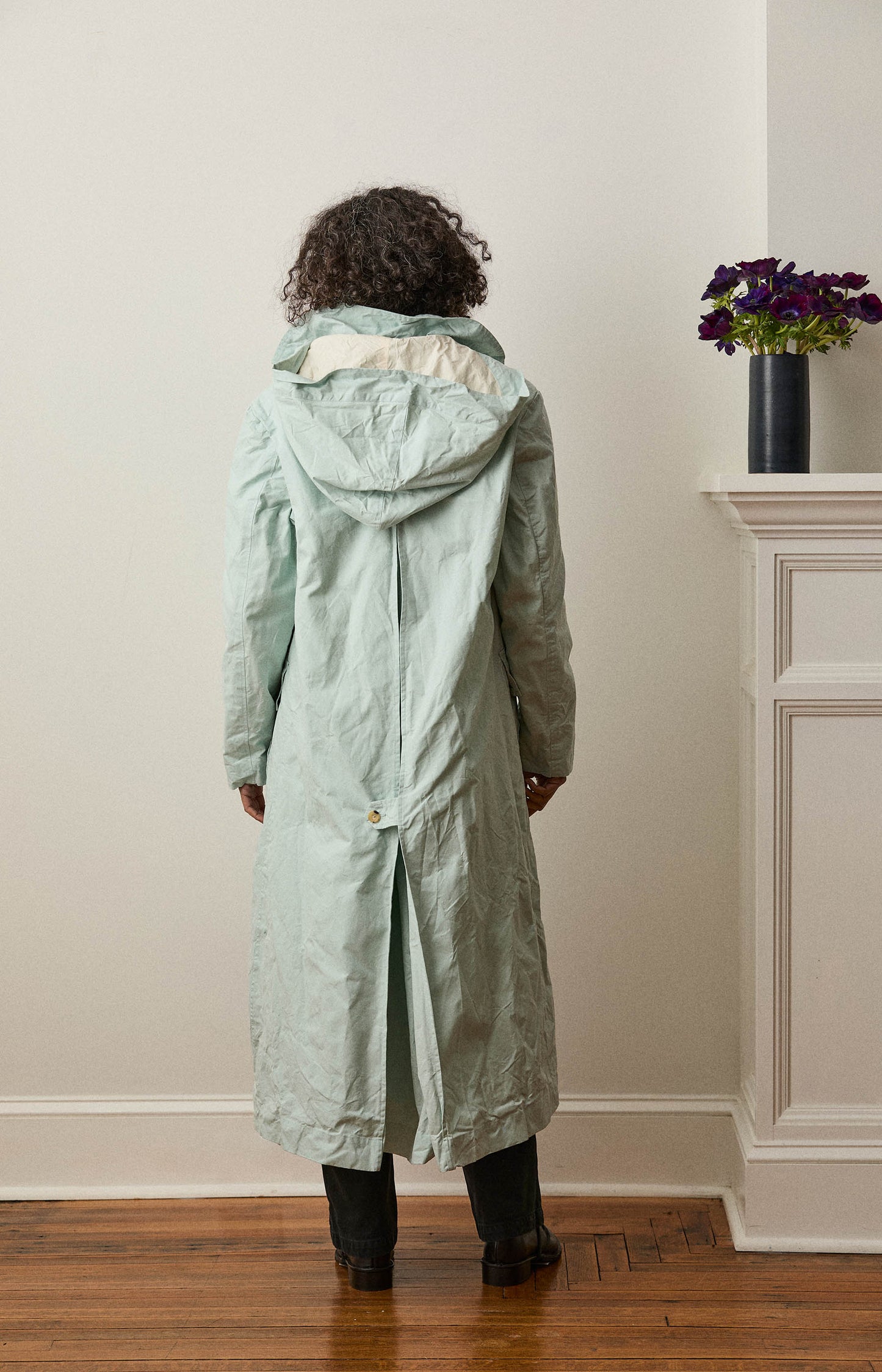 Waxed Cotton Aqua Rain Coat