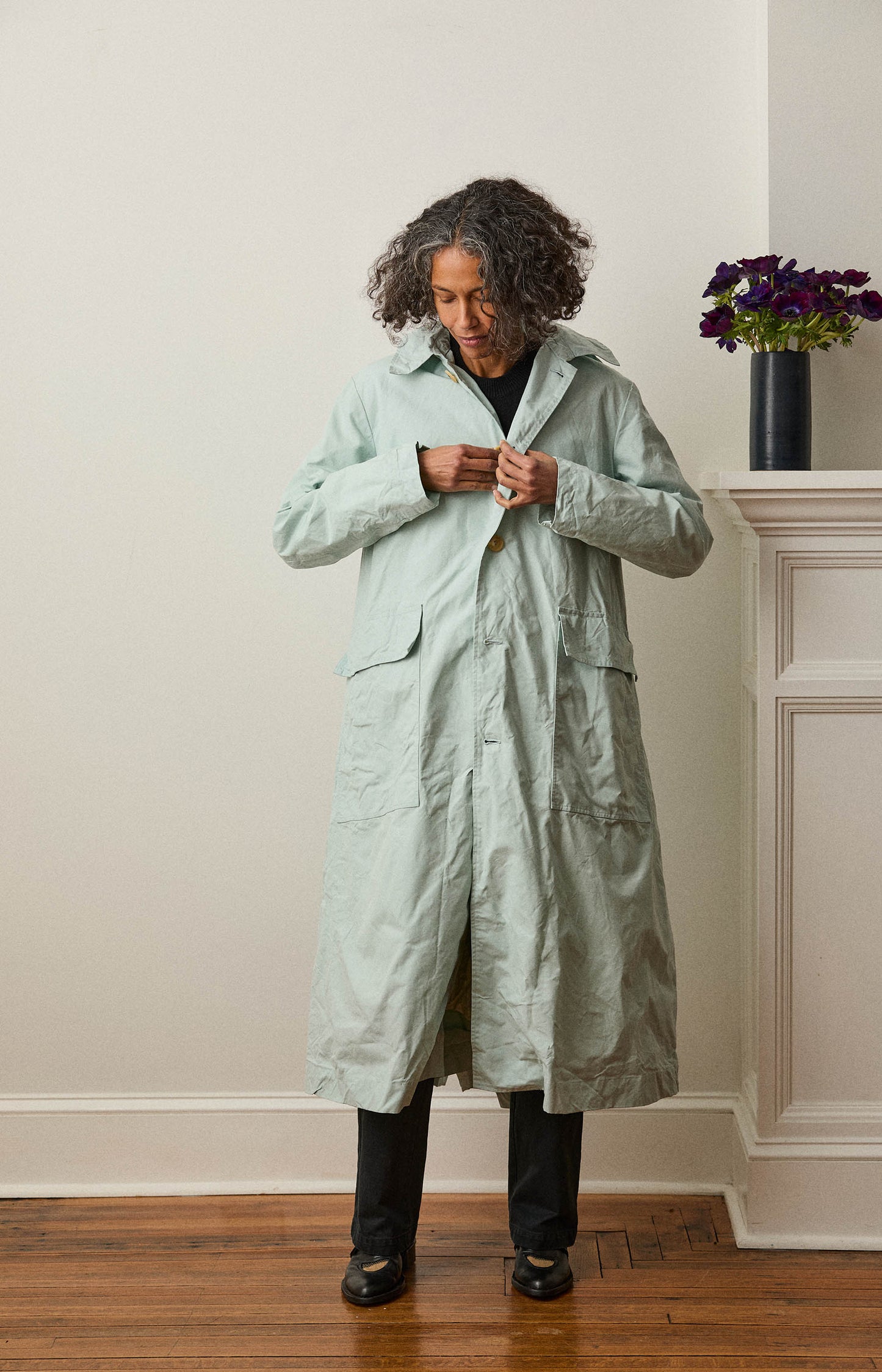 Waxed Cotton Aqua Rain Coat
