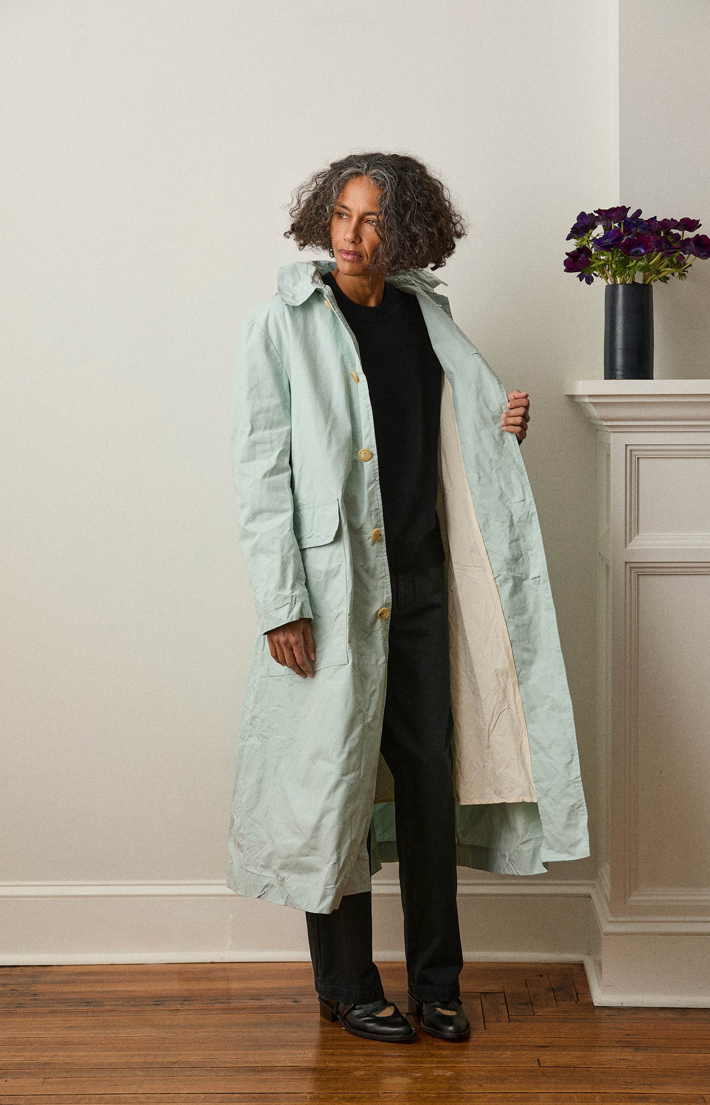 Waxed Cotton Aqua Rain Coat