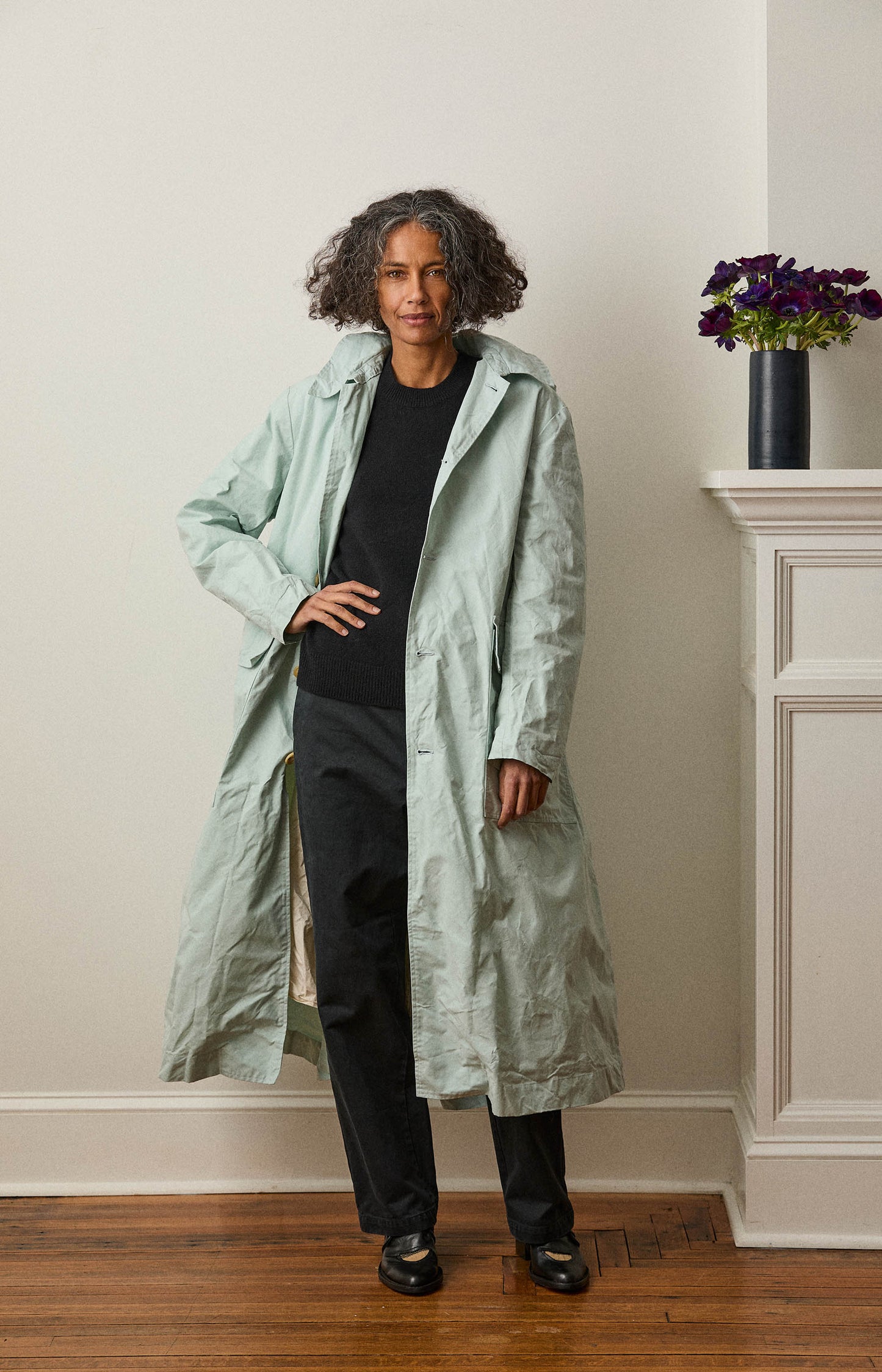 Waxed Cotton Aqua Rain Coat