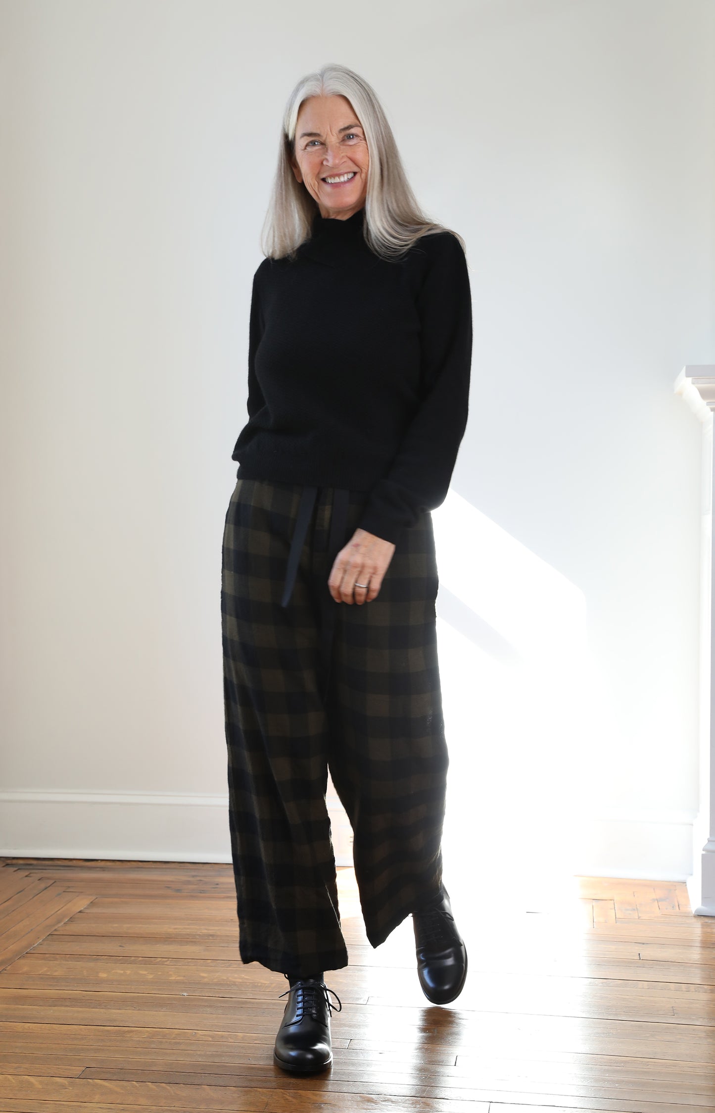 Fine Check Wool Roving Pants