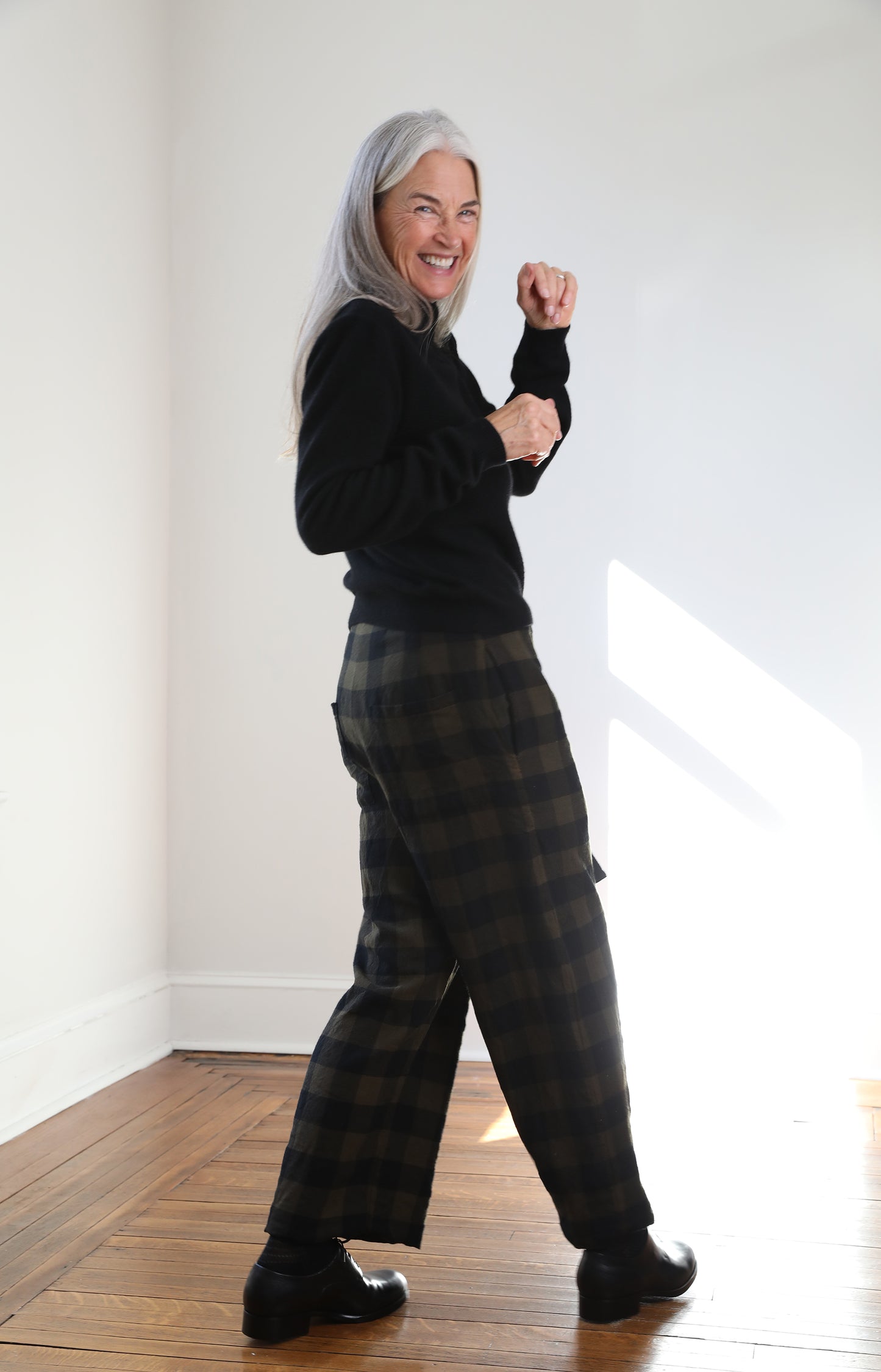 Fine Check Wool Roving Pants