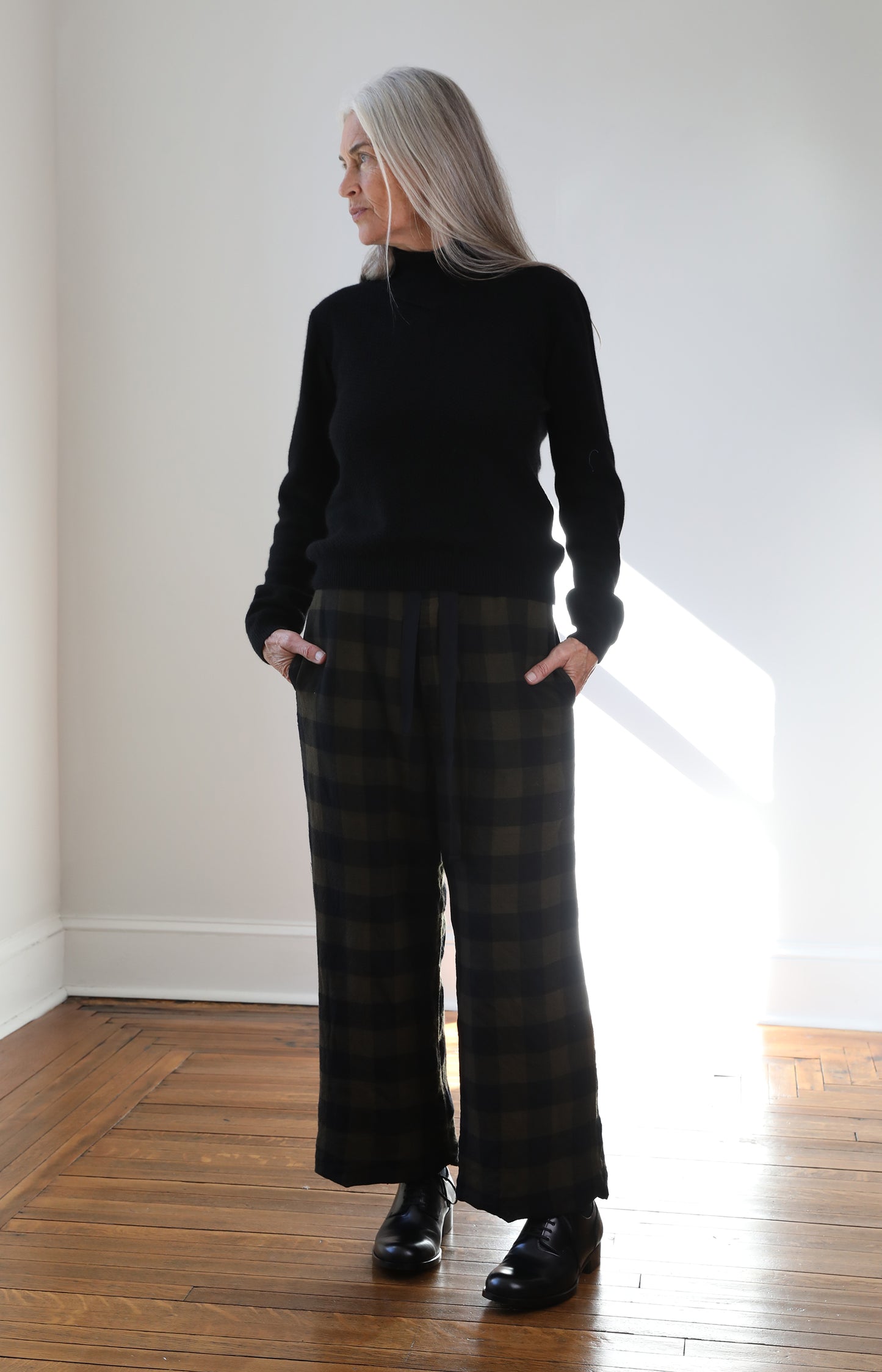 Fine Check Wool Roving Pants