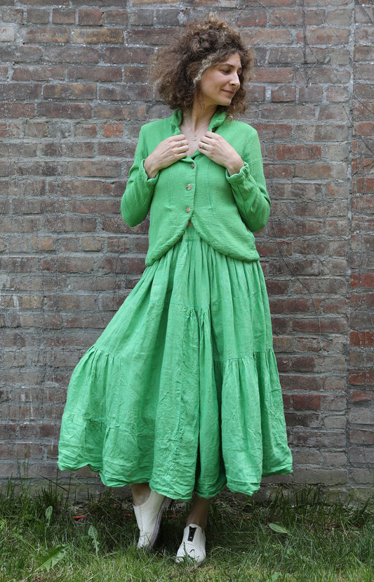 Green Linen Abies Skirt
