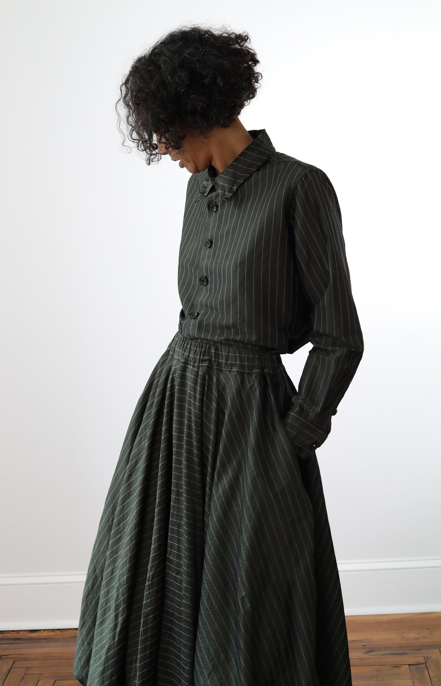 Silk Stripe Calla Skirt