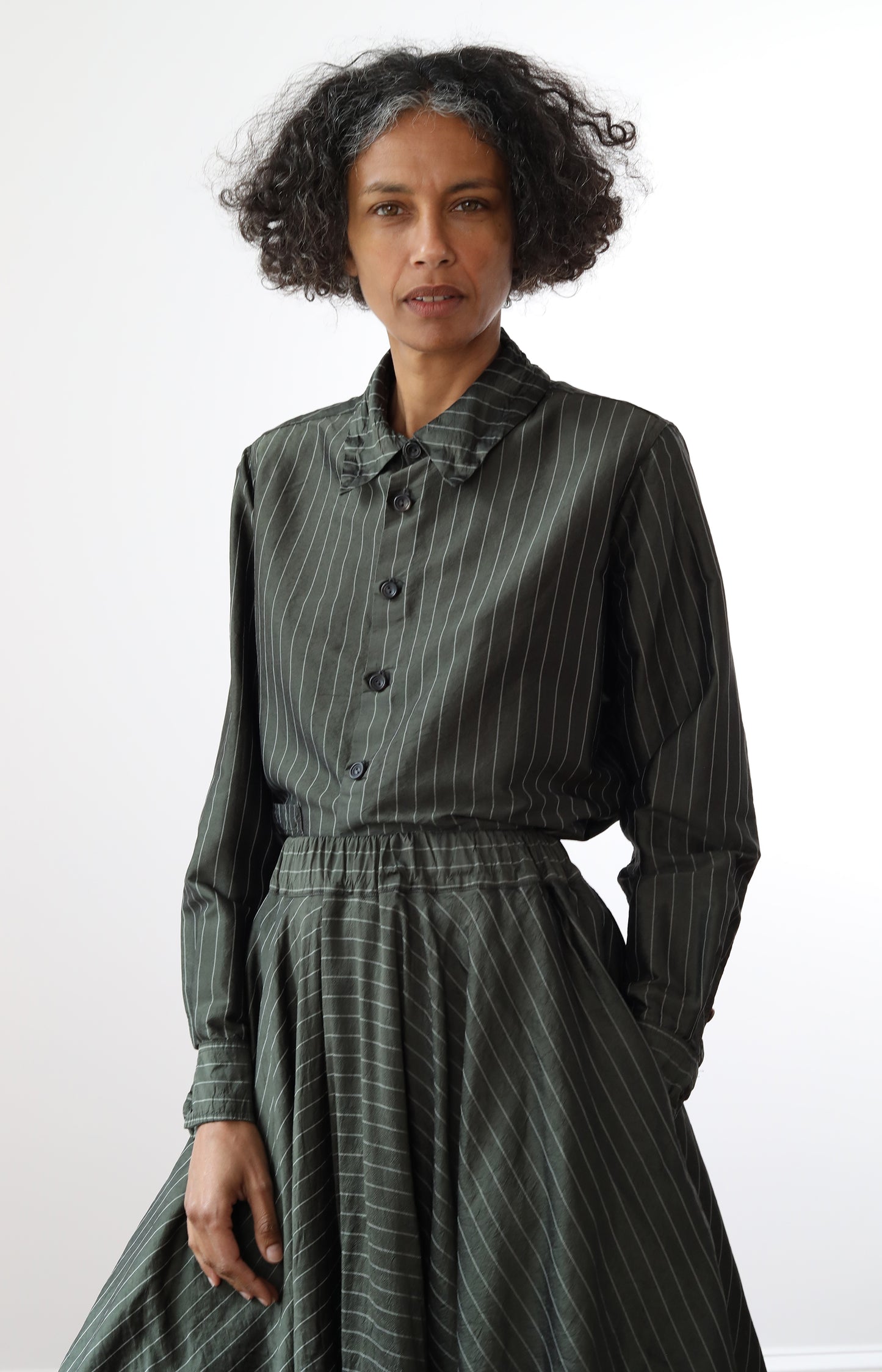 Silk Stripe Calla Skirt
