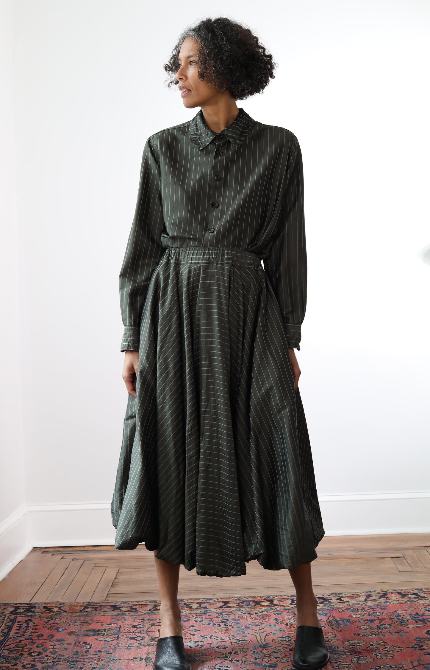 Silk Stripe Calla Skirt