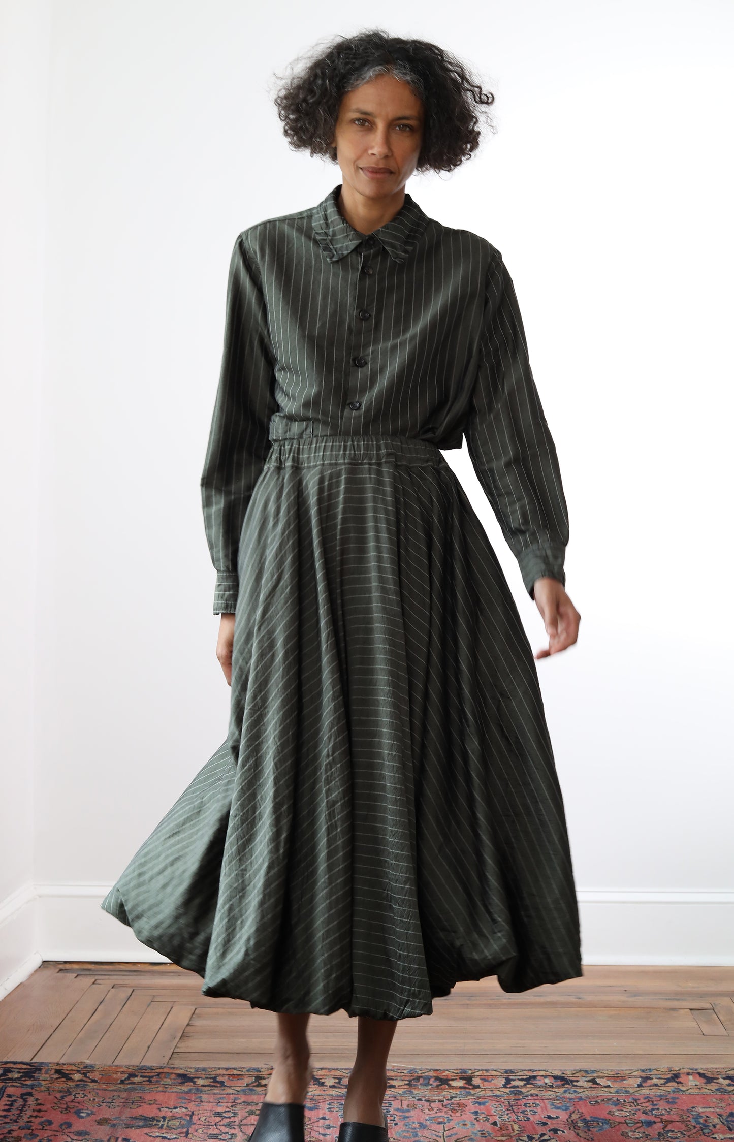 Silk Stripe Calla Skirt