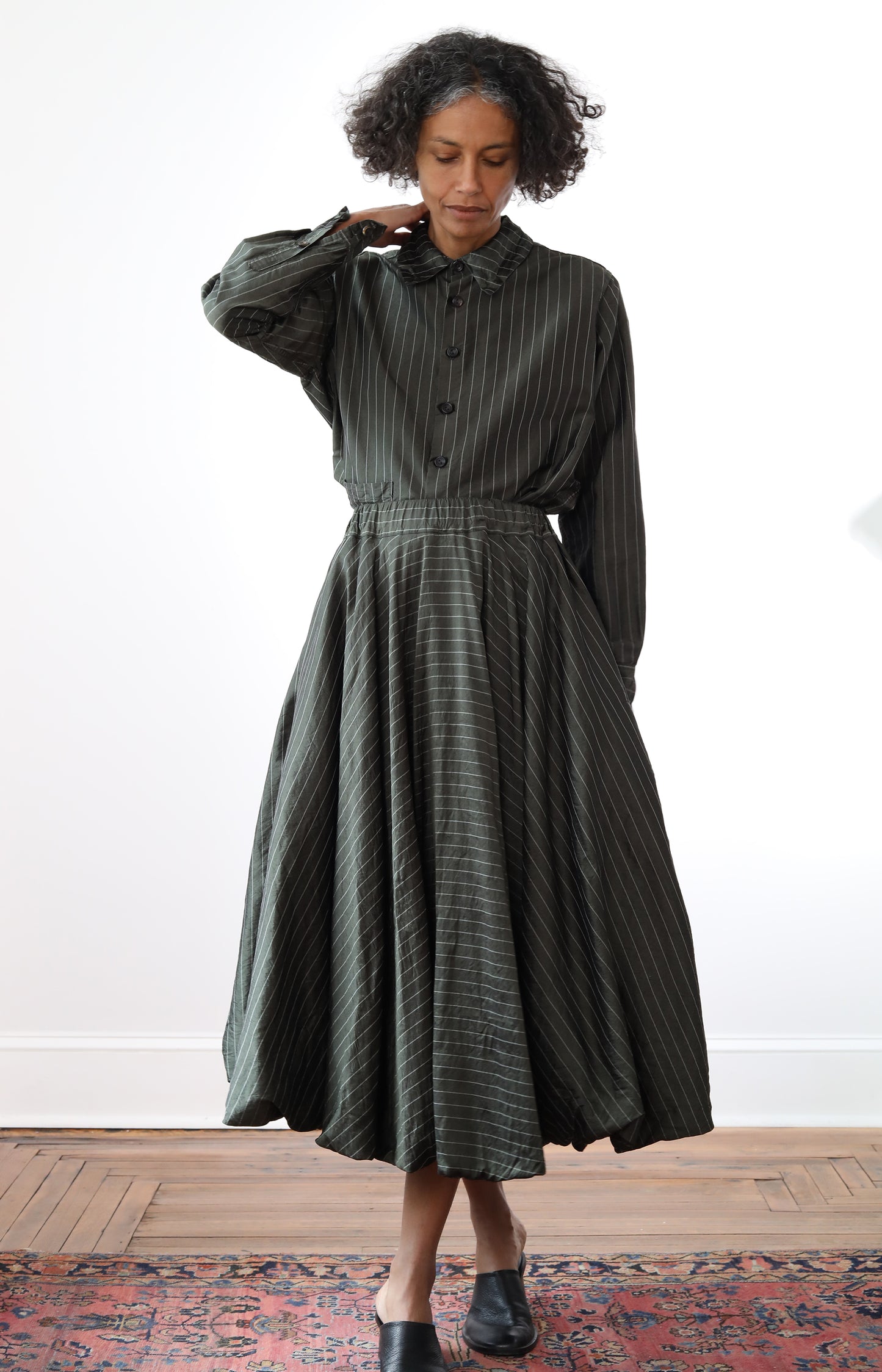 Silk Stripe Calla Skirt